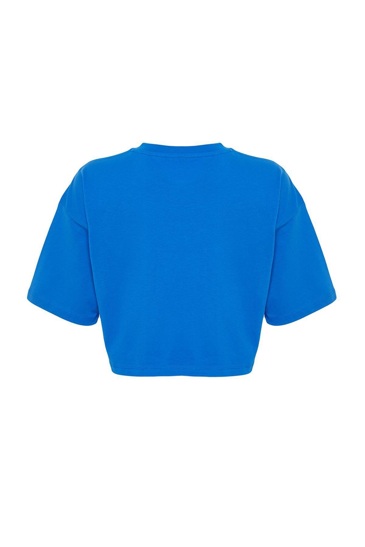 Purple Crop Knitted T-Shirt, , large image number 6