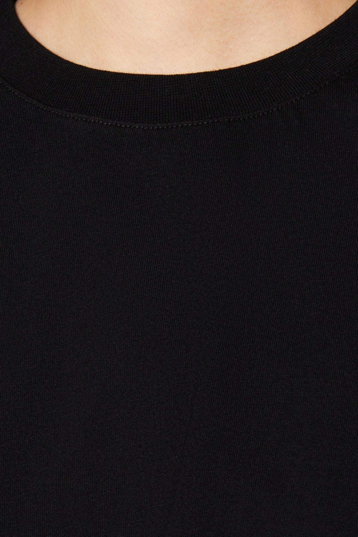 Black Crew Neck T-Shirt, , large image number 4