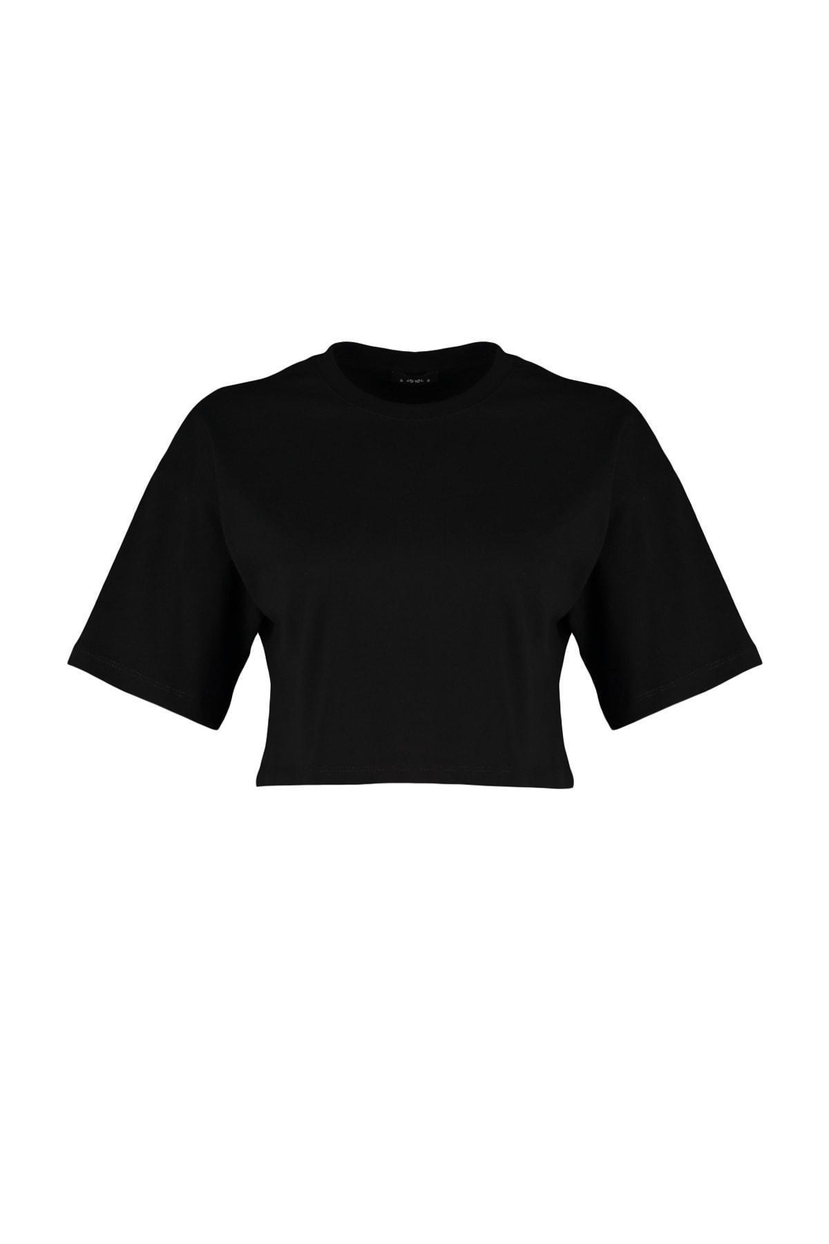 Black Crew Neck T-Shirt, , large image number 6