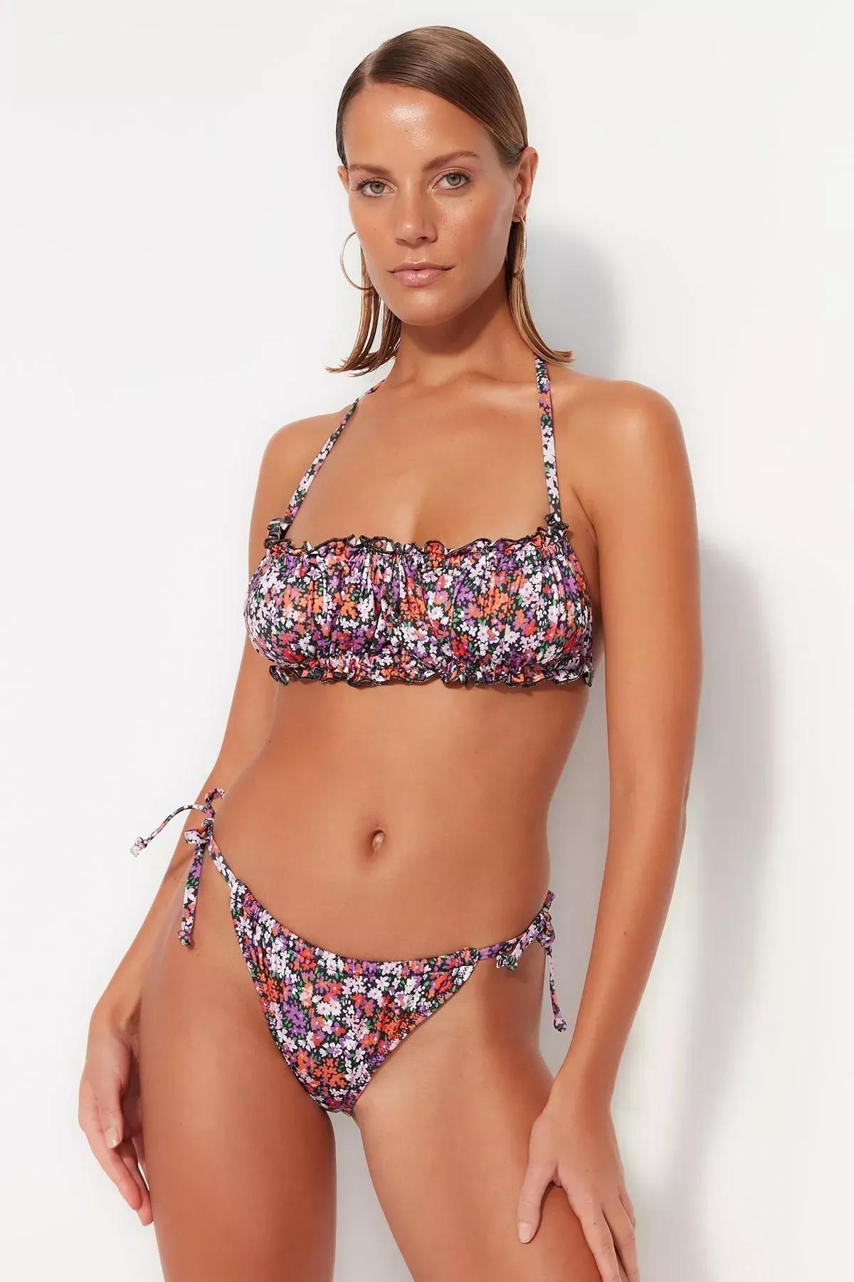 Multicolour Floral Bikini Bottom, , large image number 2