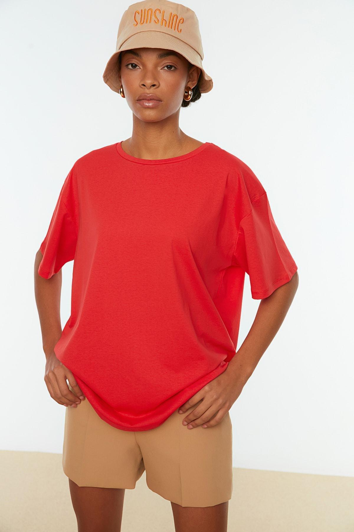 Red Oversized T-Shirt, Red, large image number 4