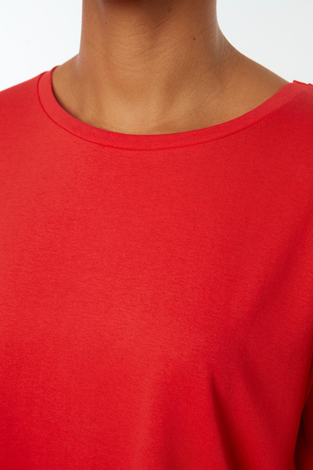 تيشيرت بقصة فضفاضة، أحمر, Red, large image number 6