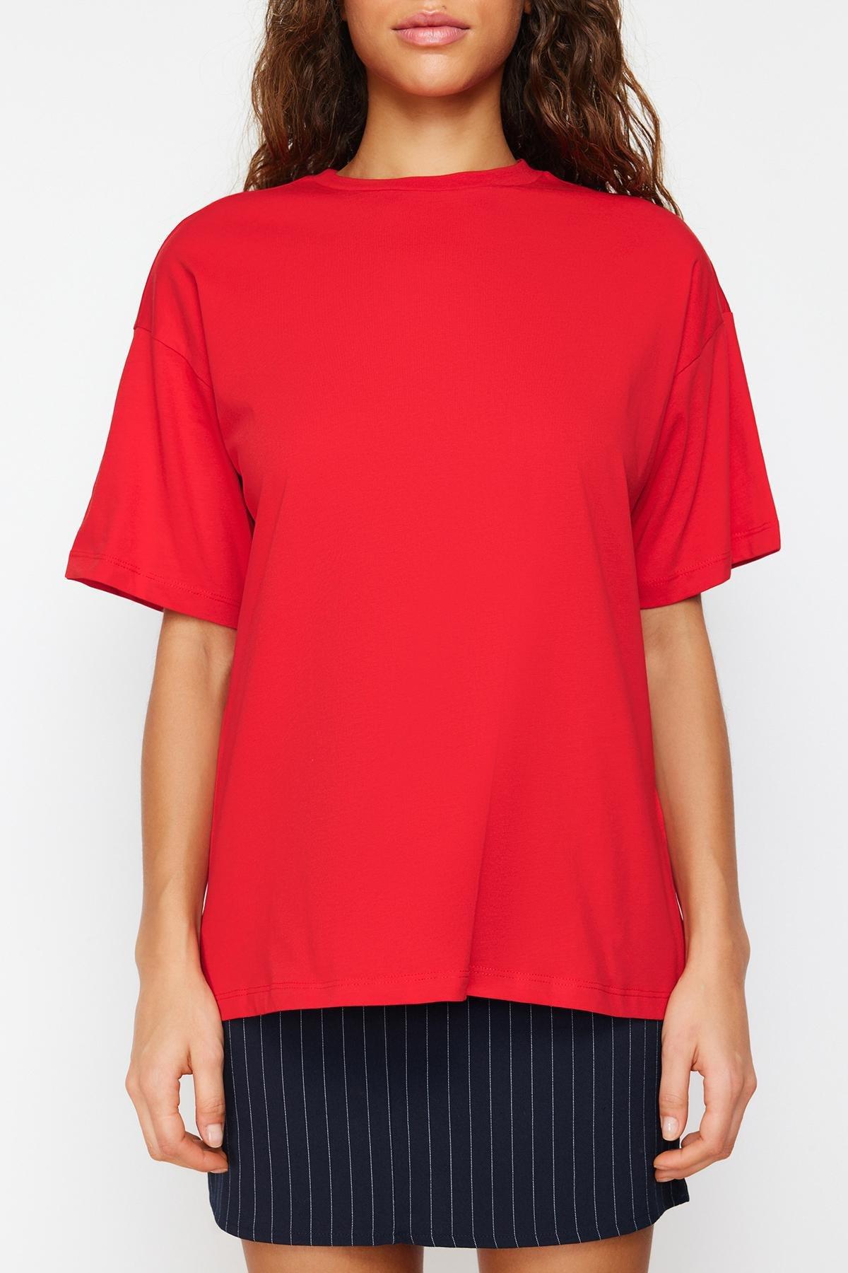 Red Oversized T-Shirt, Red, large image number 7
