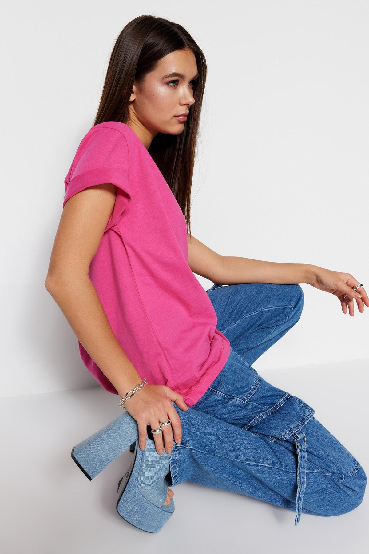 Trendyol - Pink Oversized T-Shirt