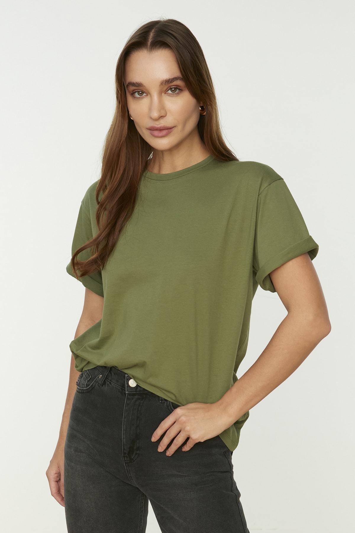 Khaki Oversized T-Shirt, Khaki, large image number 0