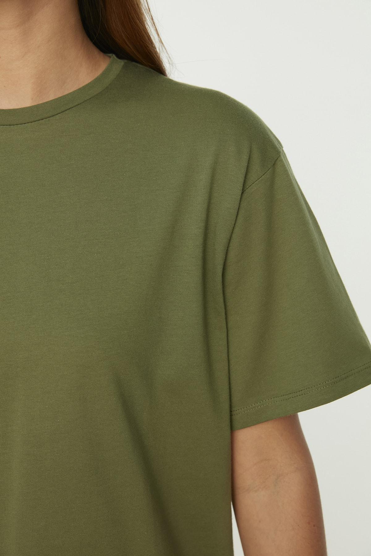 Khaki Oversized T-Shirt, , large image number 5