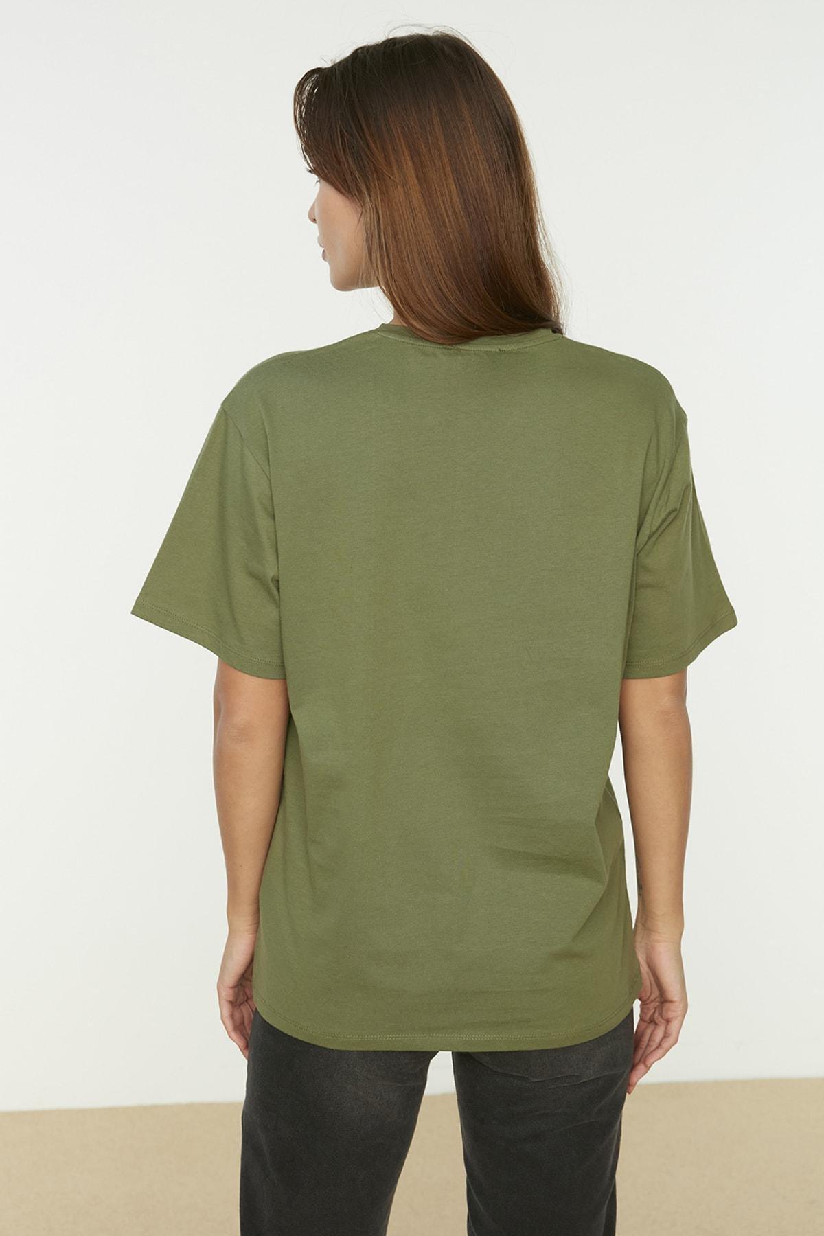Khaki Oversized T-Shirt, , large image number 7