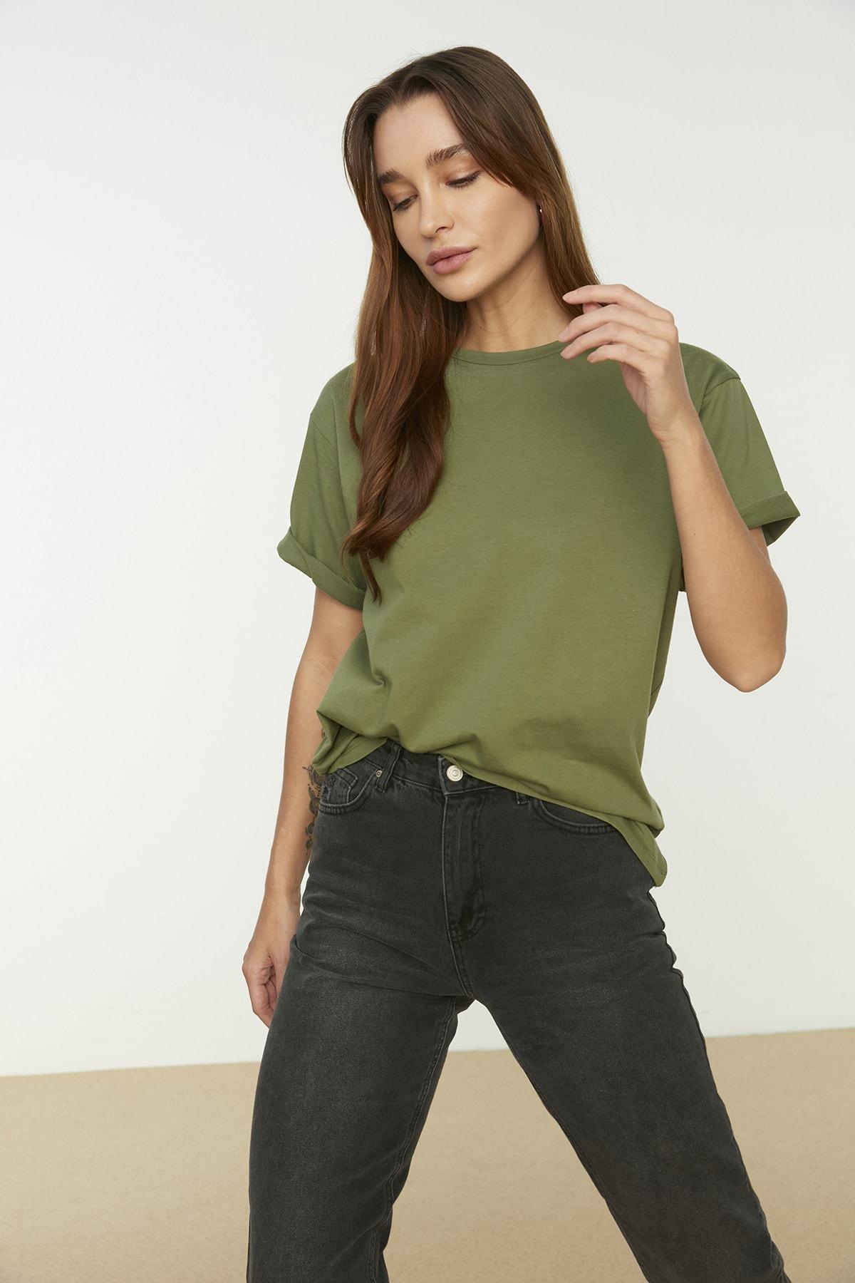 Khaki Oversized T-Shirt, , large image number 9