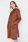 Trendyol - Brown Double Breasted Maxi Trench Coat