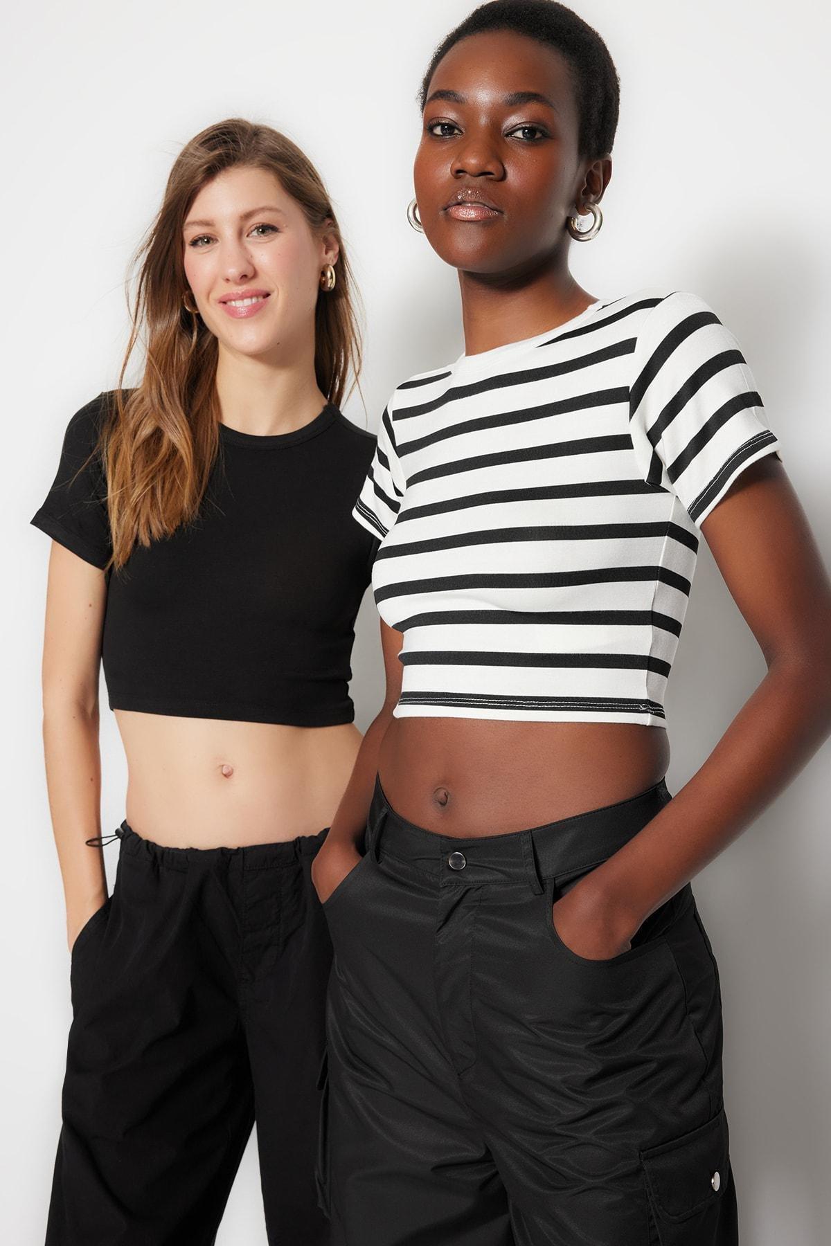 Ecru Stripped Slim Fit, Set Of 2, , large image number 0
