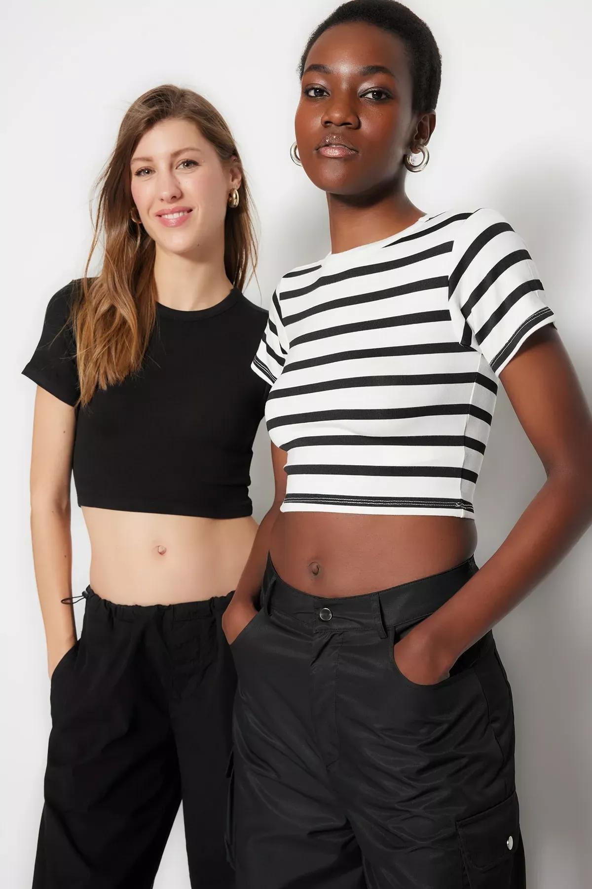 Ecru Stripped Slim Fit, Set Of 2, , large image number 1
