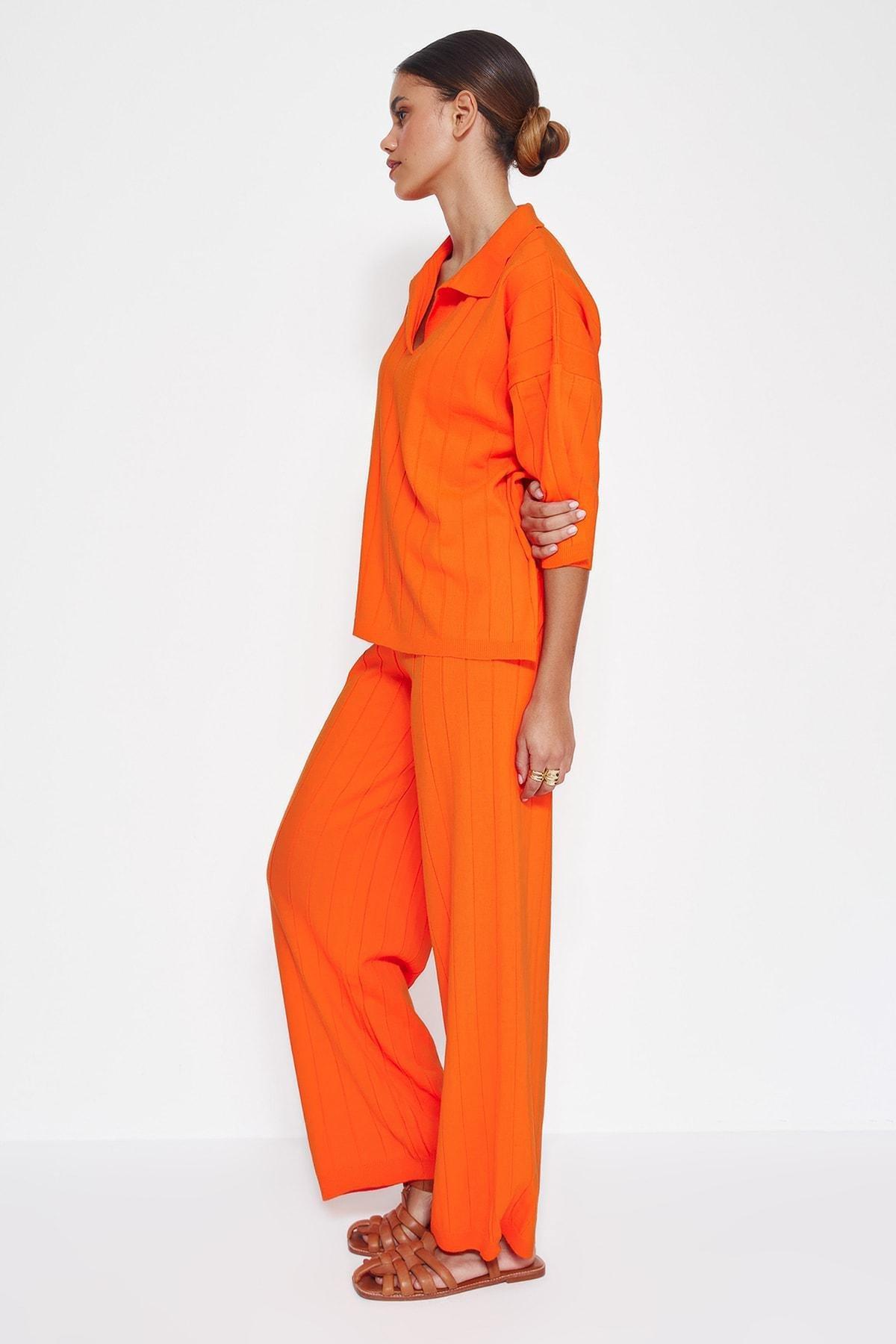 Orange Polo Neckline Co-Ord Set, , large image number 2