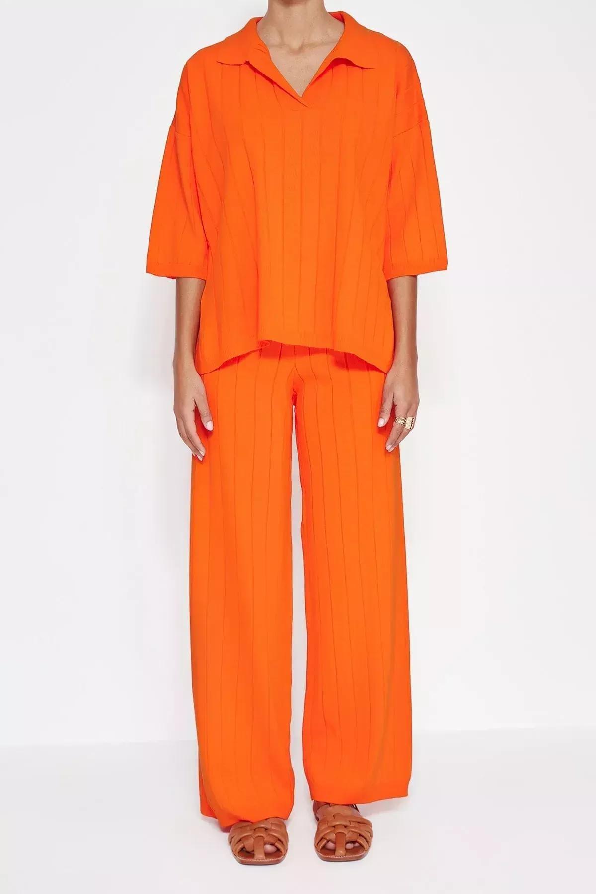 طقم متناسق بياقة بولو، برتقالي, Orange, large image number 4