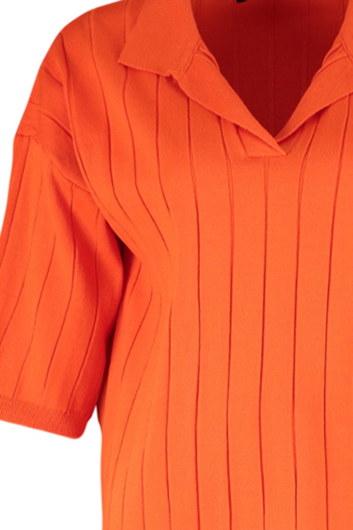 Orange Polo Neckline Co-Ord Set, , large image number 6