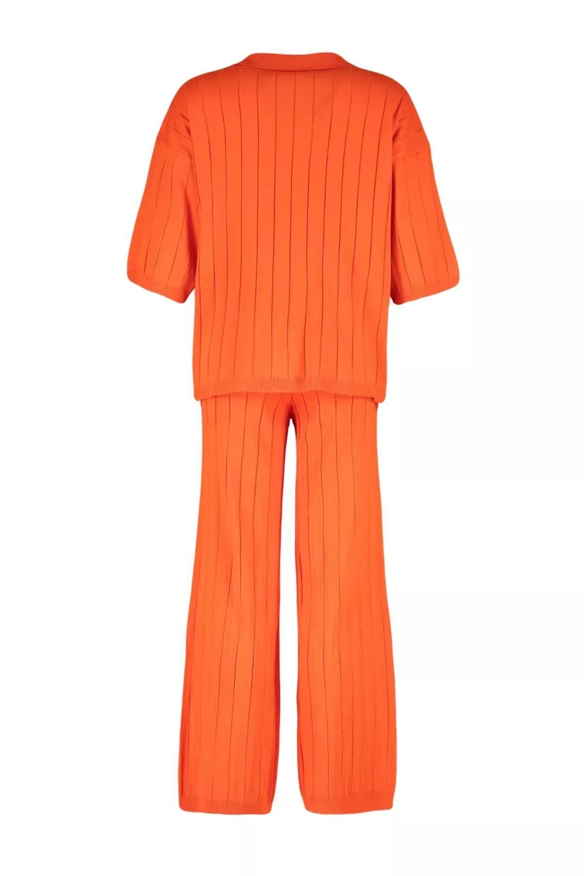 Trendyol - Orange Polo Neckline Co-Ord Set