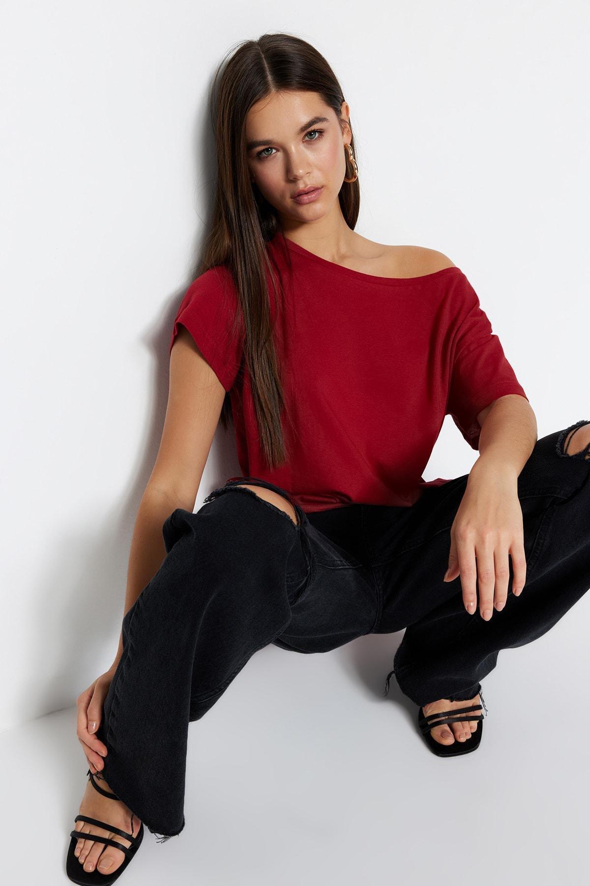 Red Boat Neck T-Shirt, , large image number 0