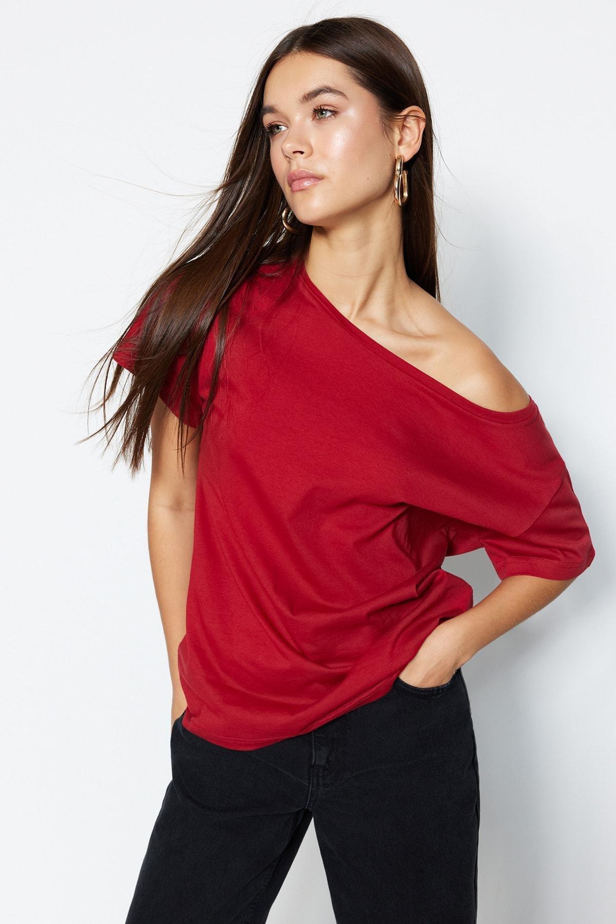 Red Boat Neck T-Shirt, , large image number 1