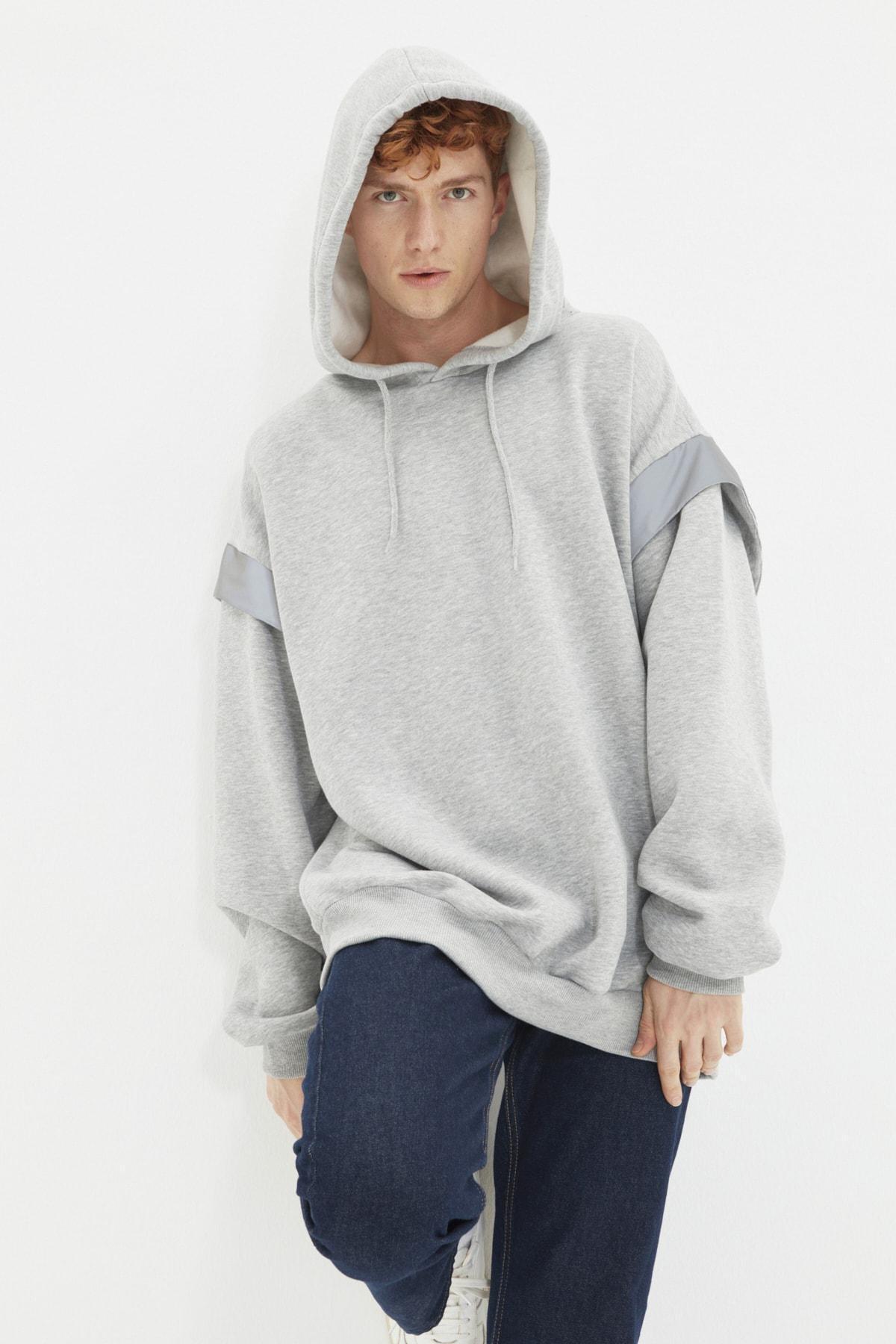 Grey Oversize Sweatshirt, , large image number 1