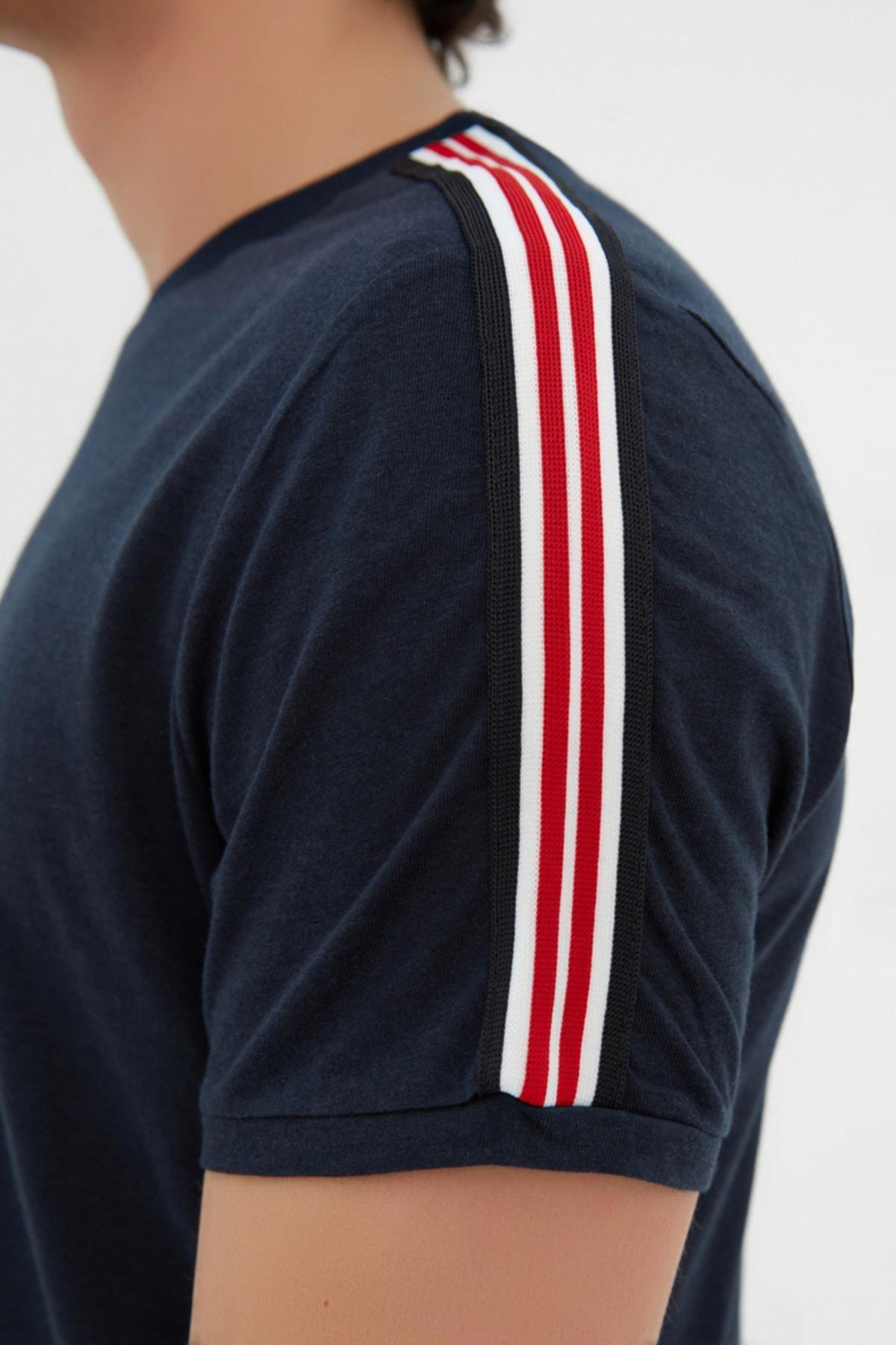 Navy Colourblock Crew Neck T-Shirt, , large image number 3