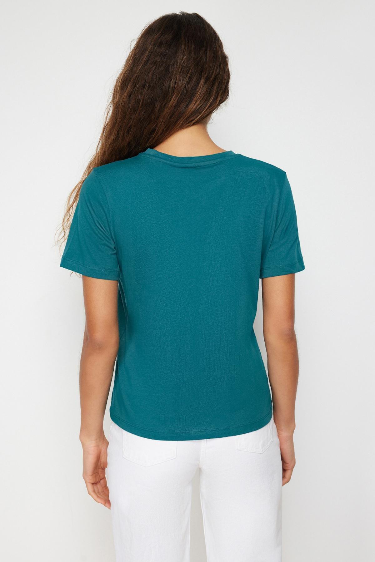 Green Crew Neck T-Shirt, Set Of 2, , large image number 4