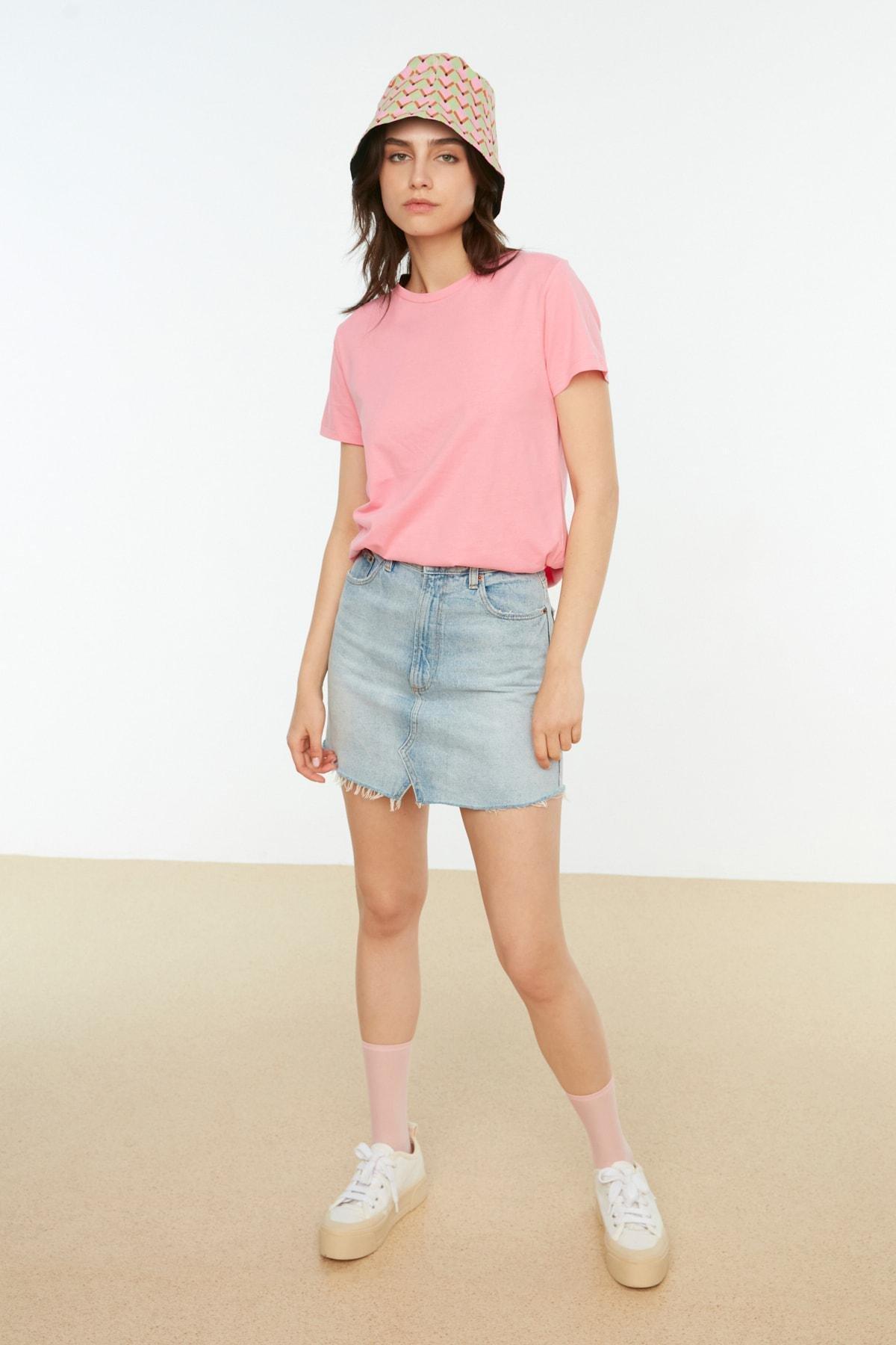 Multicolour Crew Neck T-Shirt Set Of 2, Pink, medium