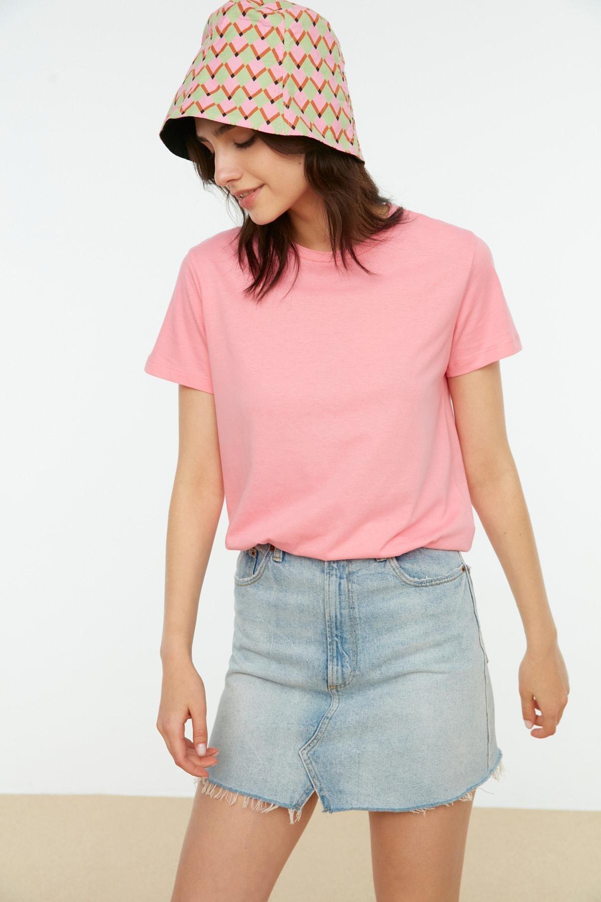 Multicolour Crew Neck T-Shirt Set Of 2, Pink, medium