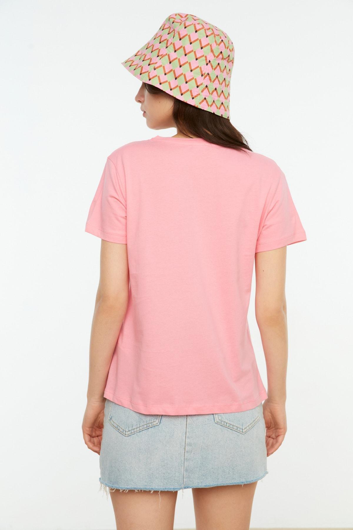 Multicolour Crew Neck T-Shirt Set Of 2, Pink, large image number 6