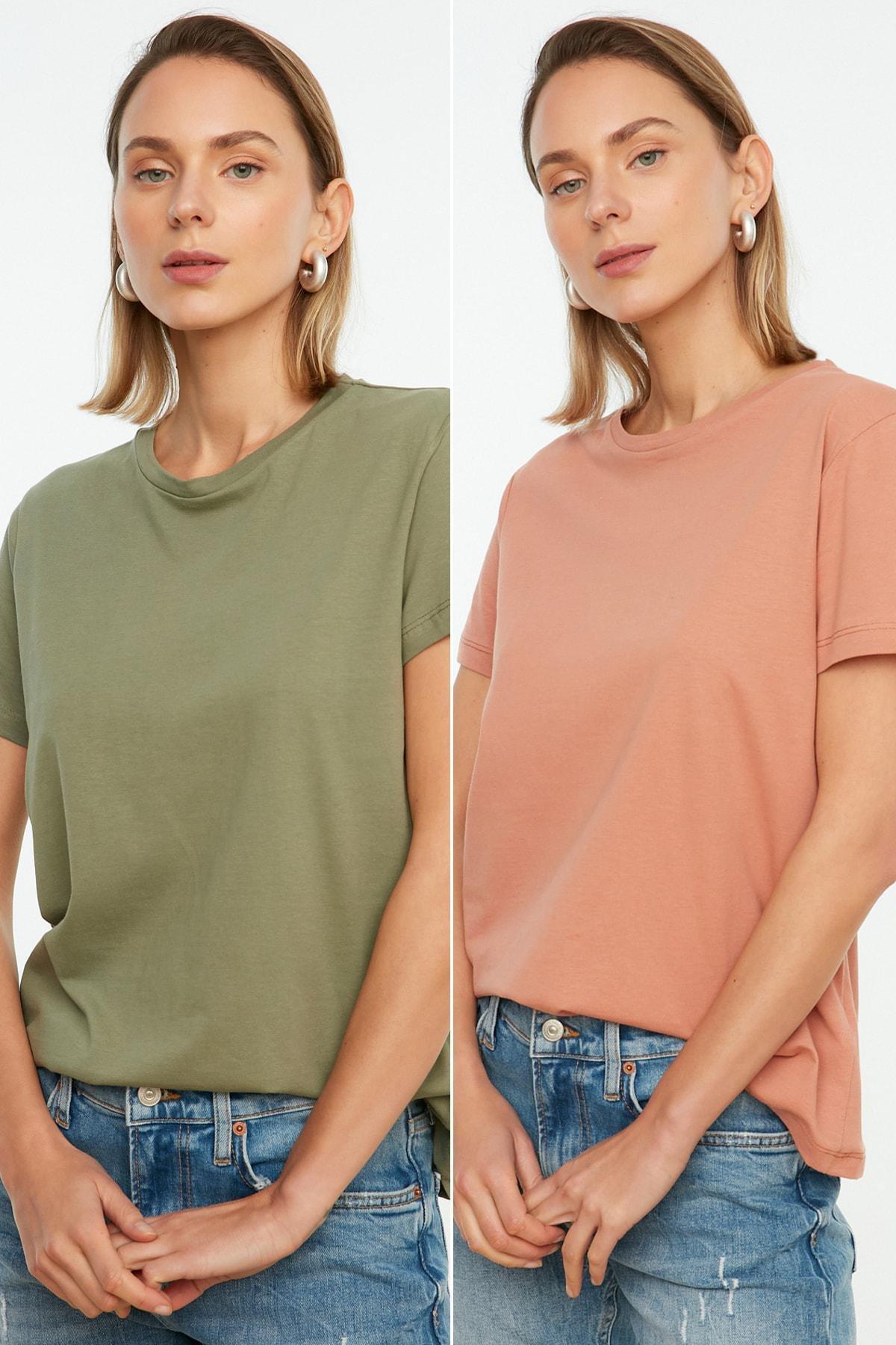 Multicolour Crew Neck T-Shirt, Set Of 2, , large image number 0
