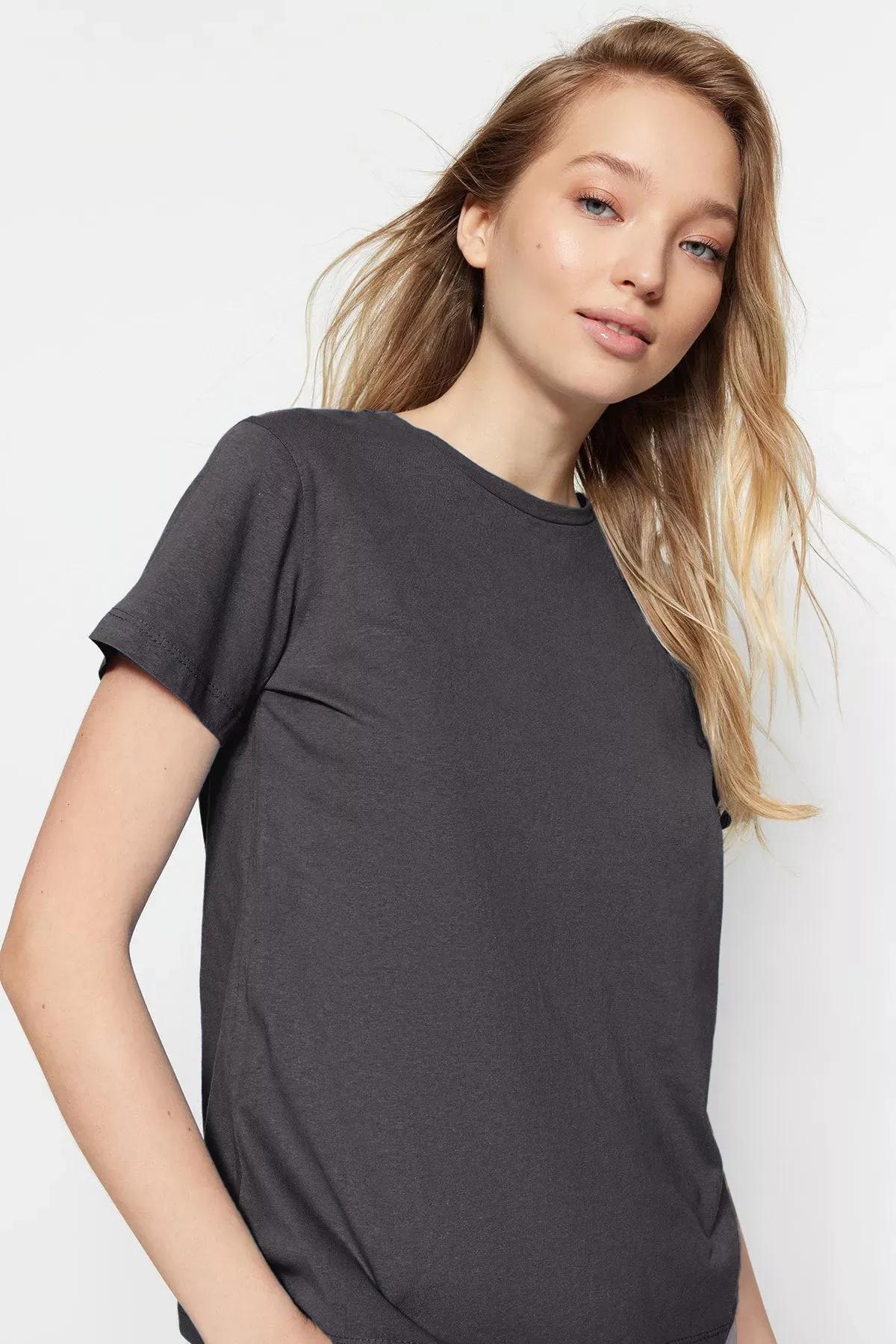 Grey-Yellow Crew-Neck T-Shirts, set of 2, , large image number 1