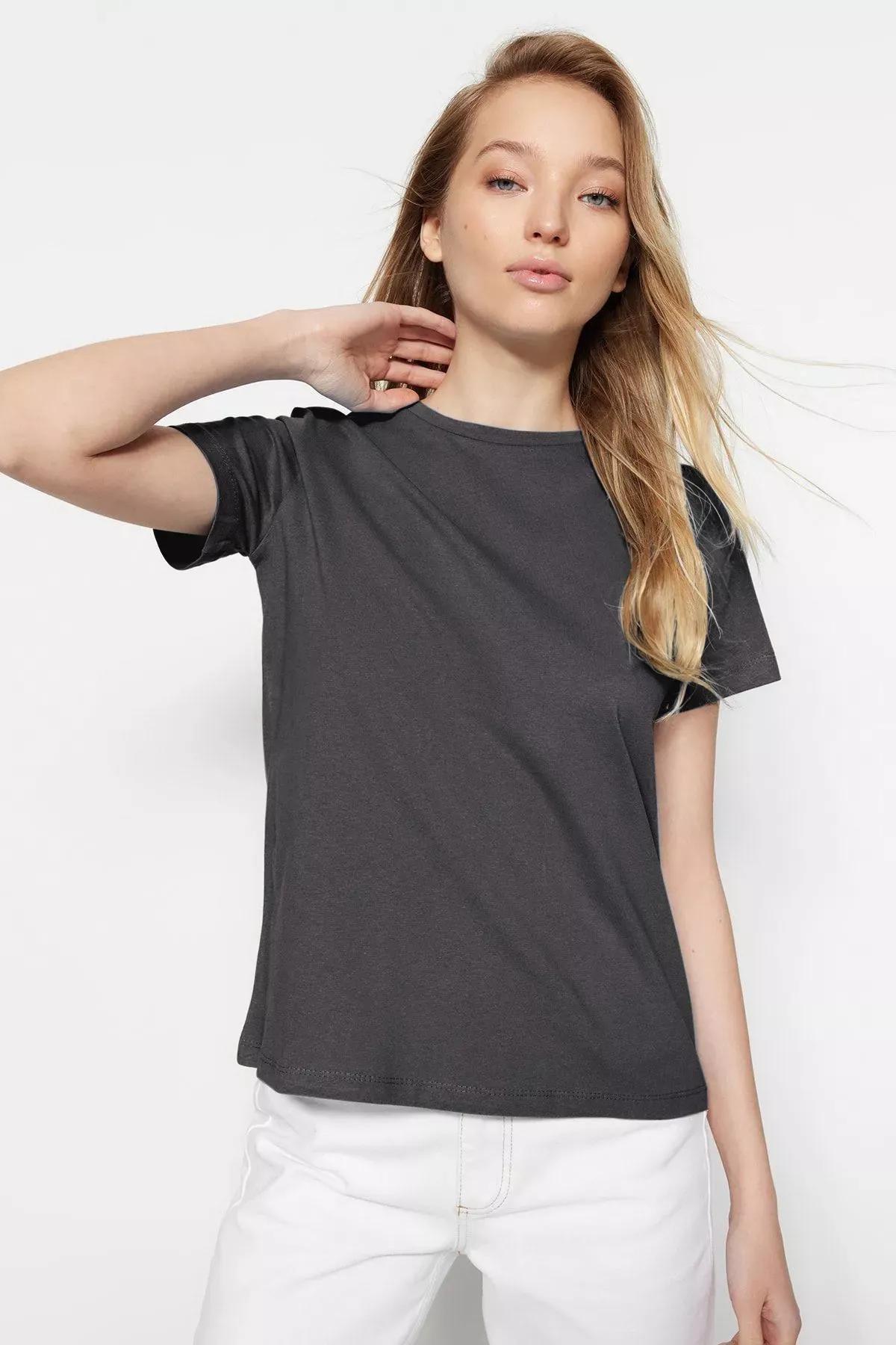 Grey-Yellow Crew-Neck T-Shirts, set of 2, , large image number 2