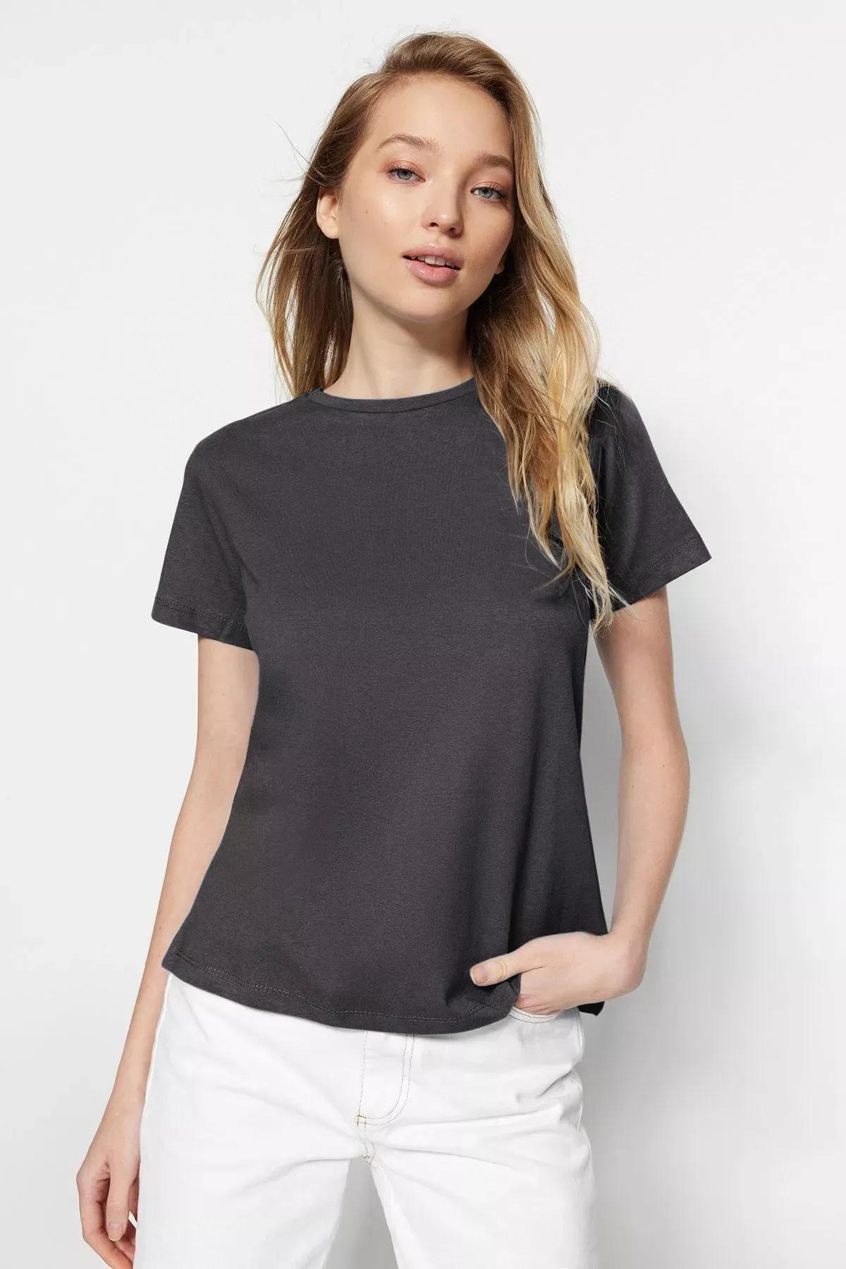 Grey-Yellow Crew-Neck T-Shirts, set of 2, , large image number 3