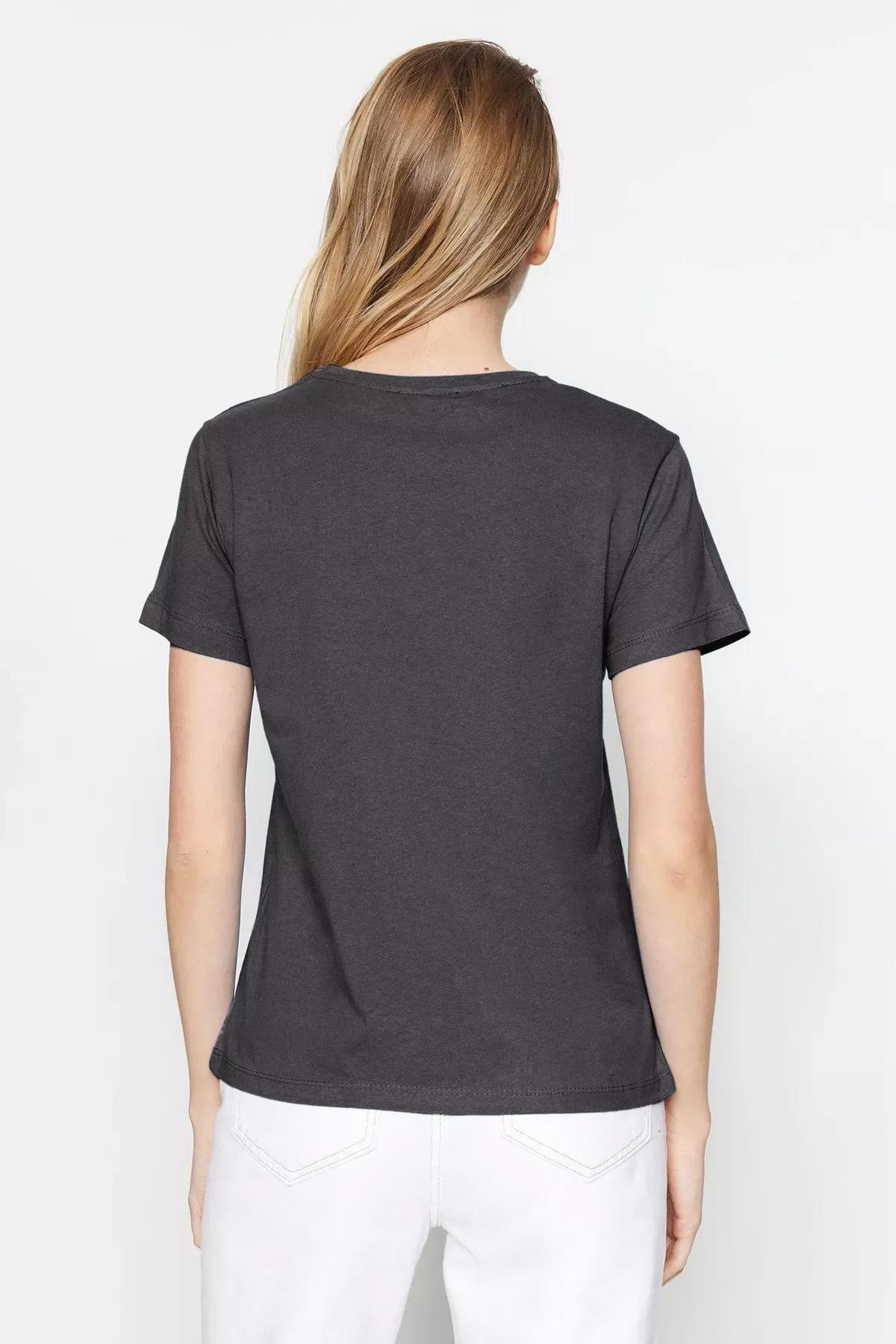 Grey-Yellow Crew-Neck T-Shirts, set of 2, , large image number 4