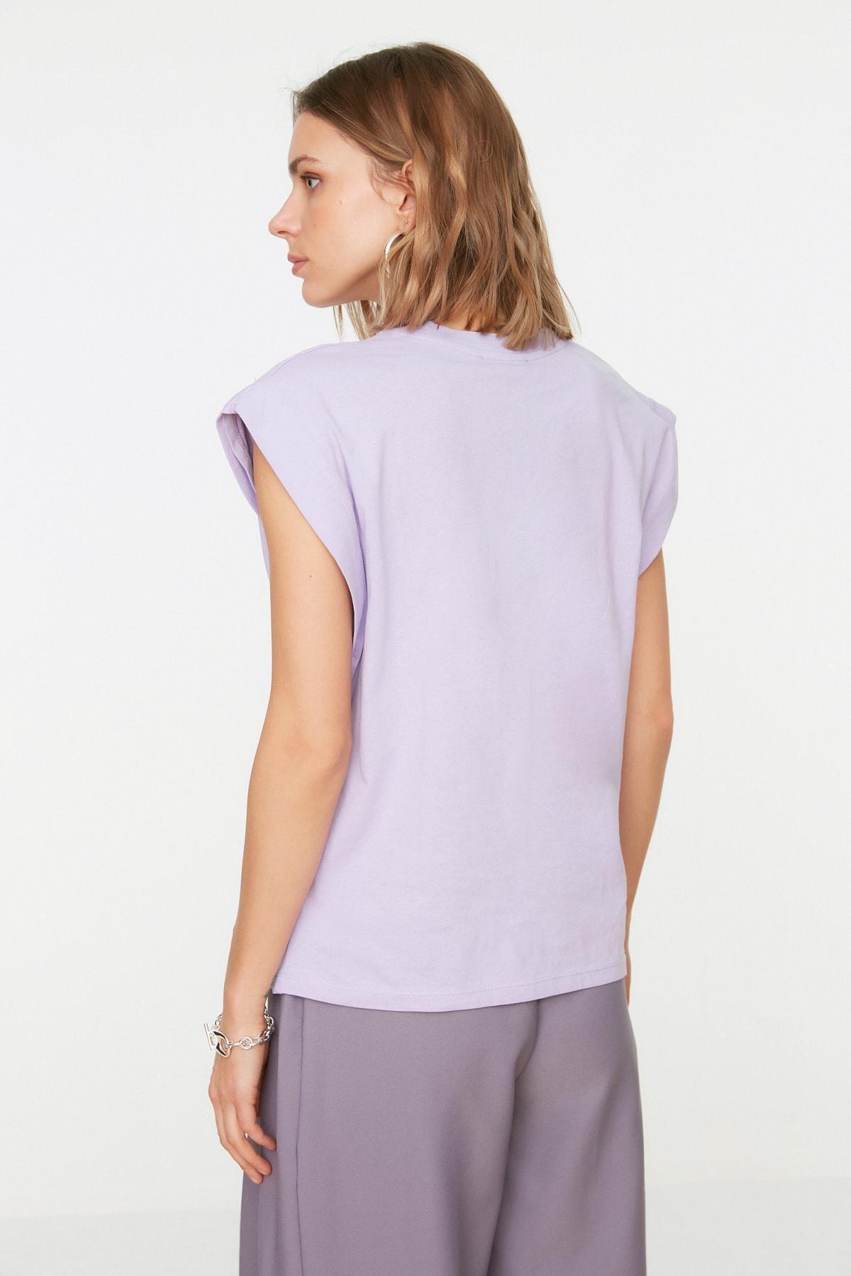Purple Crew Neck T-Shirt, , large image number 4