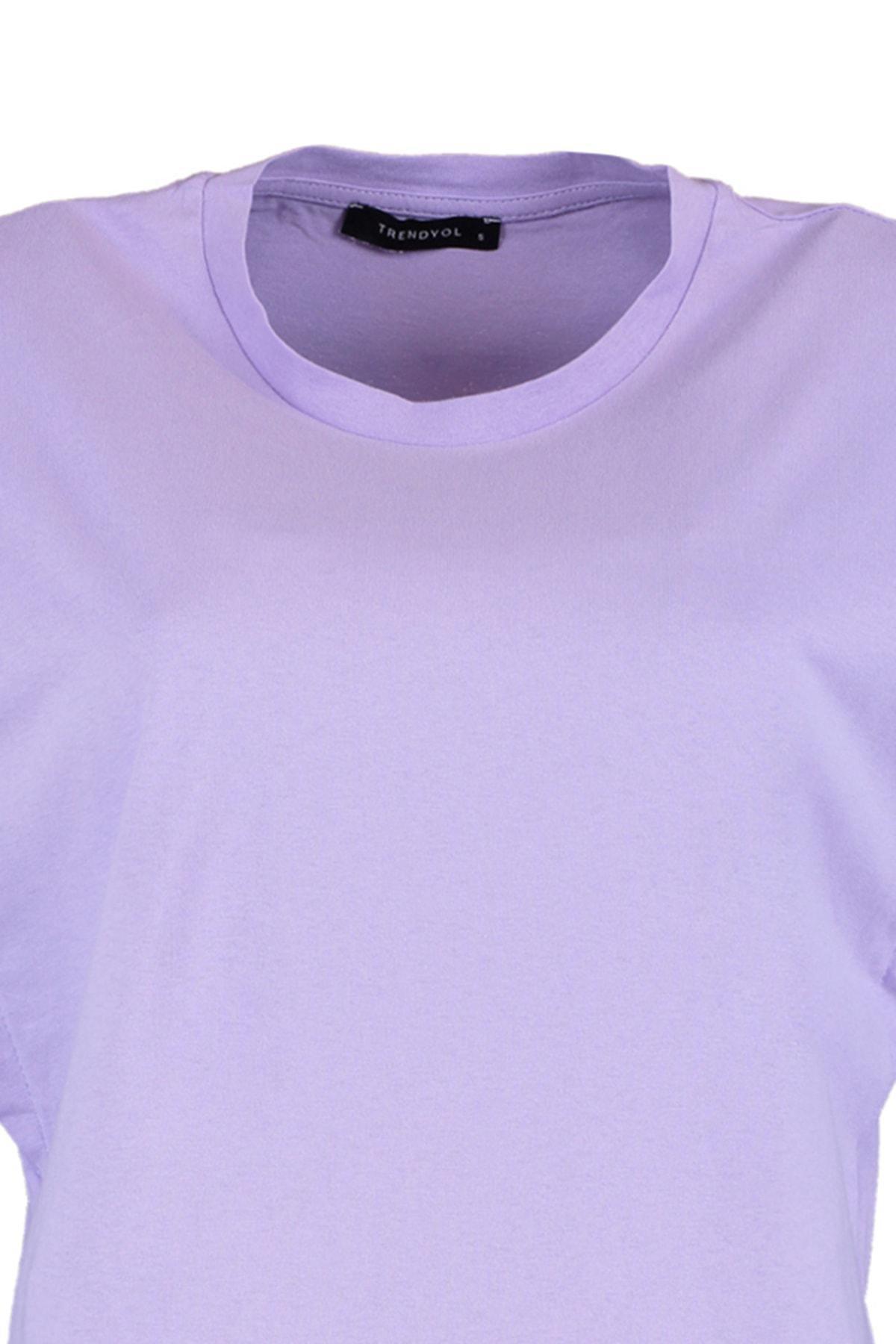 Purple Crew Neck T-Shirt, , large image number 6