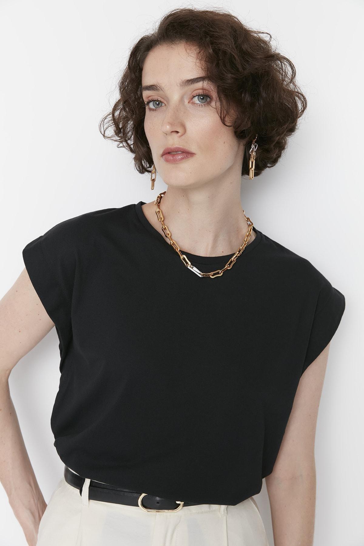 Black Crew Neck Tshirt, , large image number 6