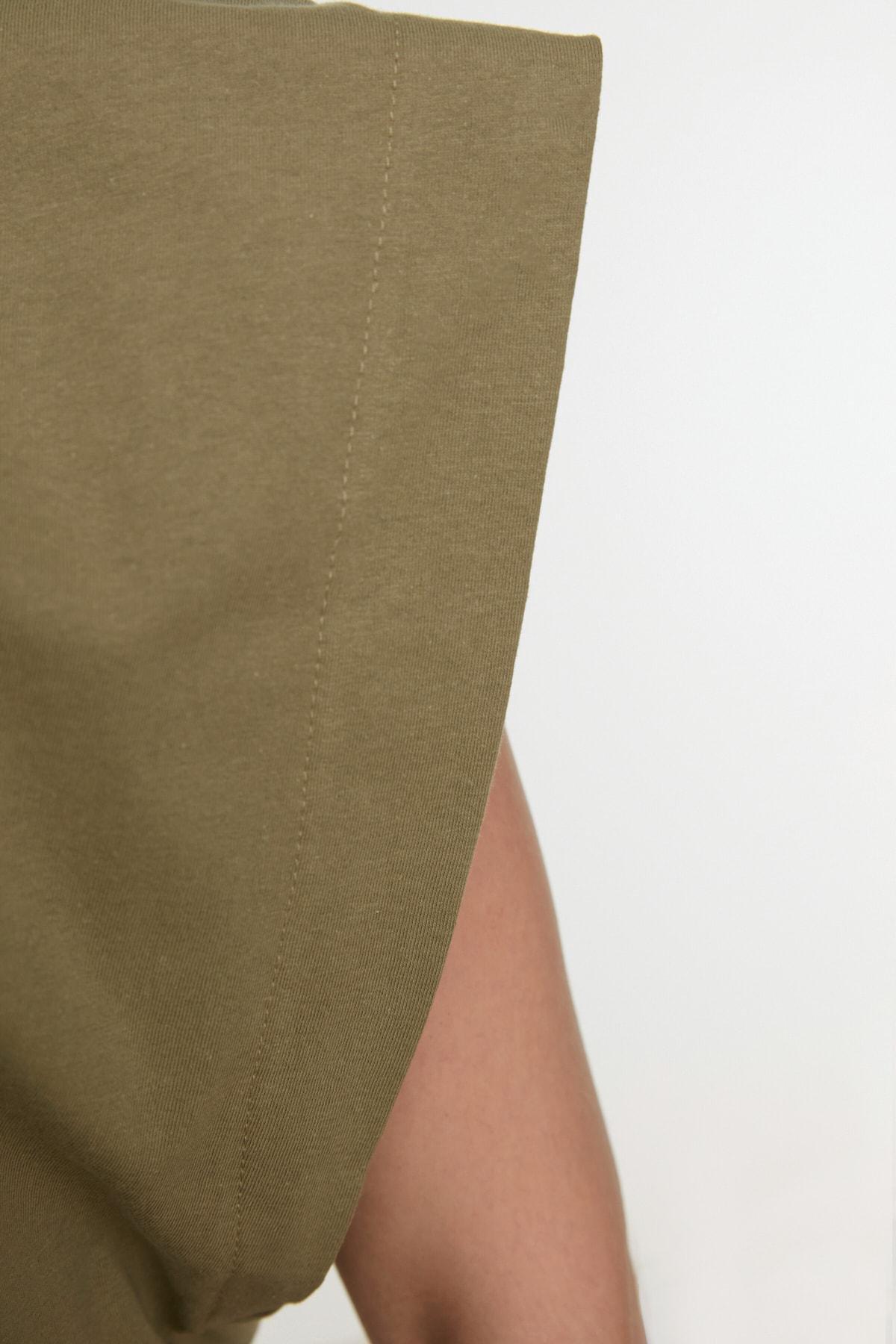 Khaki Crew Neck T-Shirt, , large image number 3