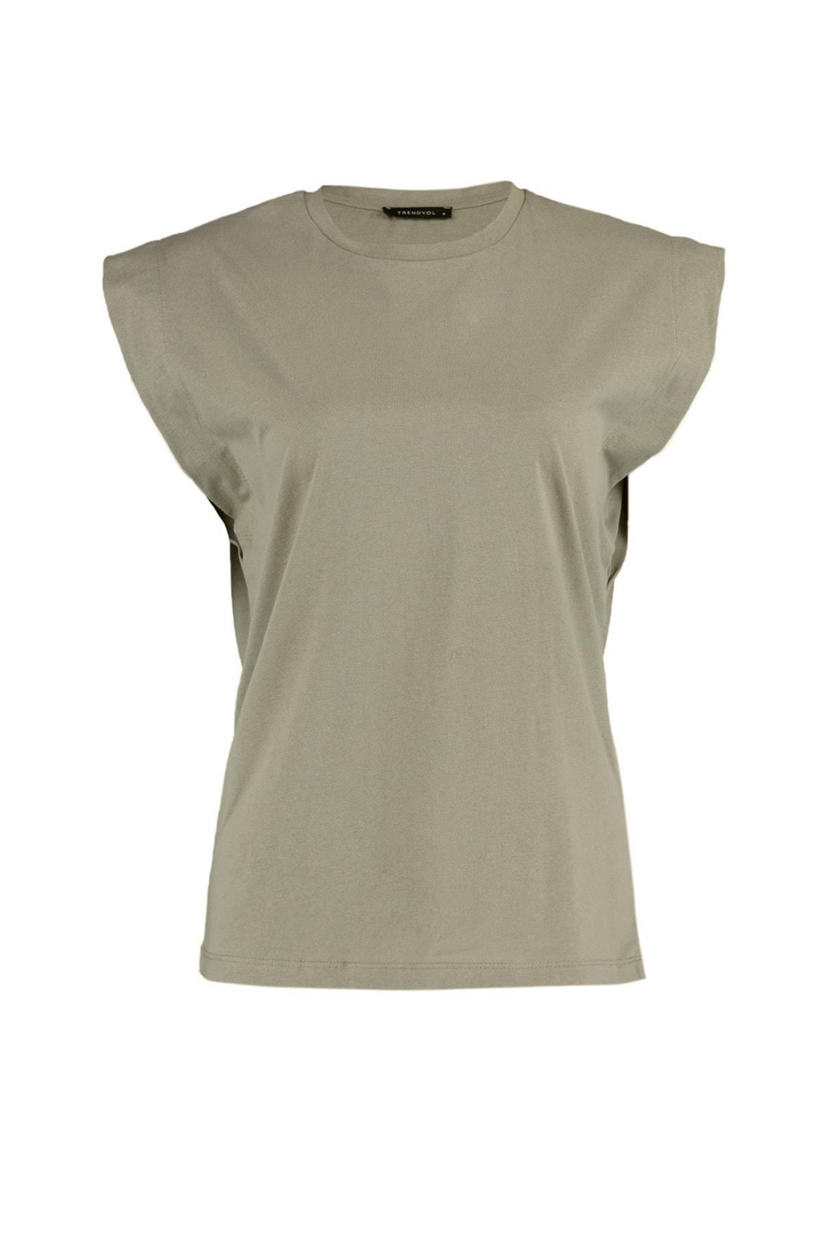 Khaki Crew Neck T-Shirt, , large image number 5