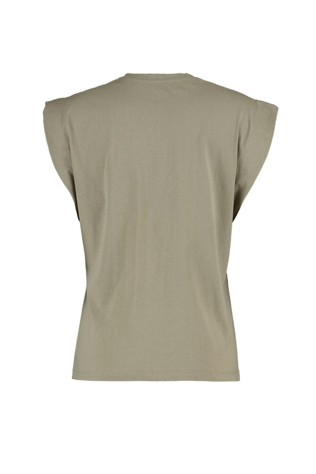 Khaki Crew Neck T-Shirt, , large image number 7