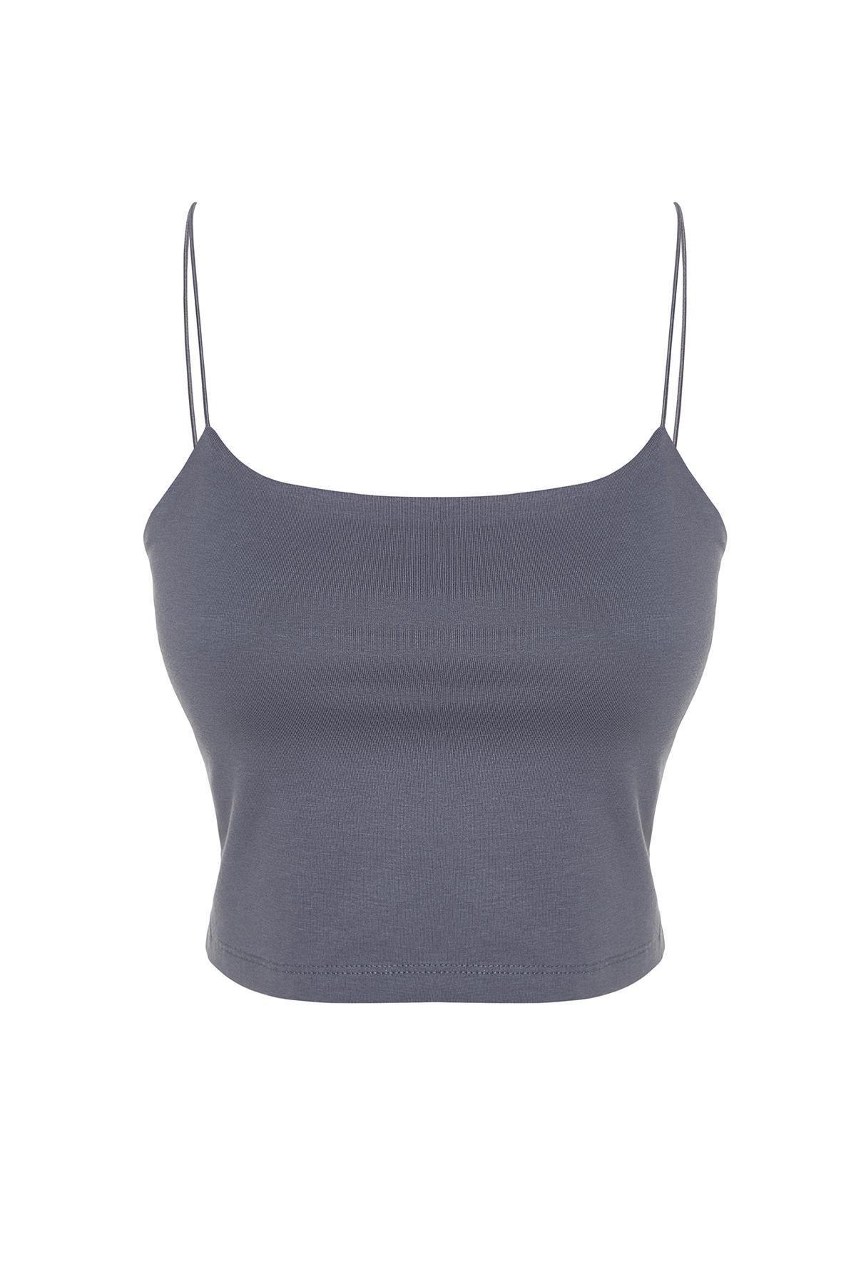 Cream Fitted Crop Knitted Undershirt, , large image number 5