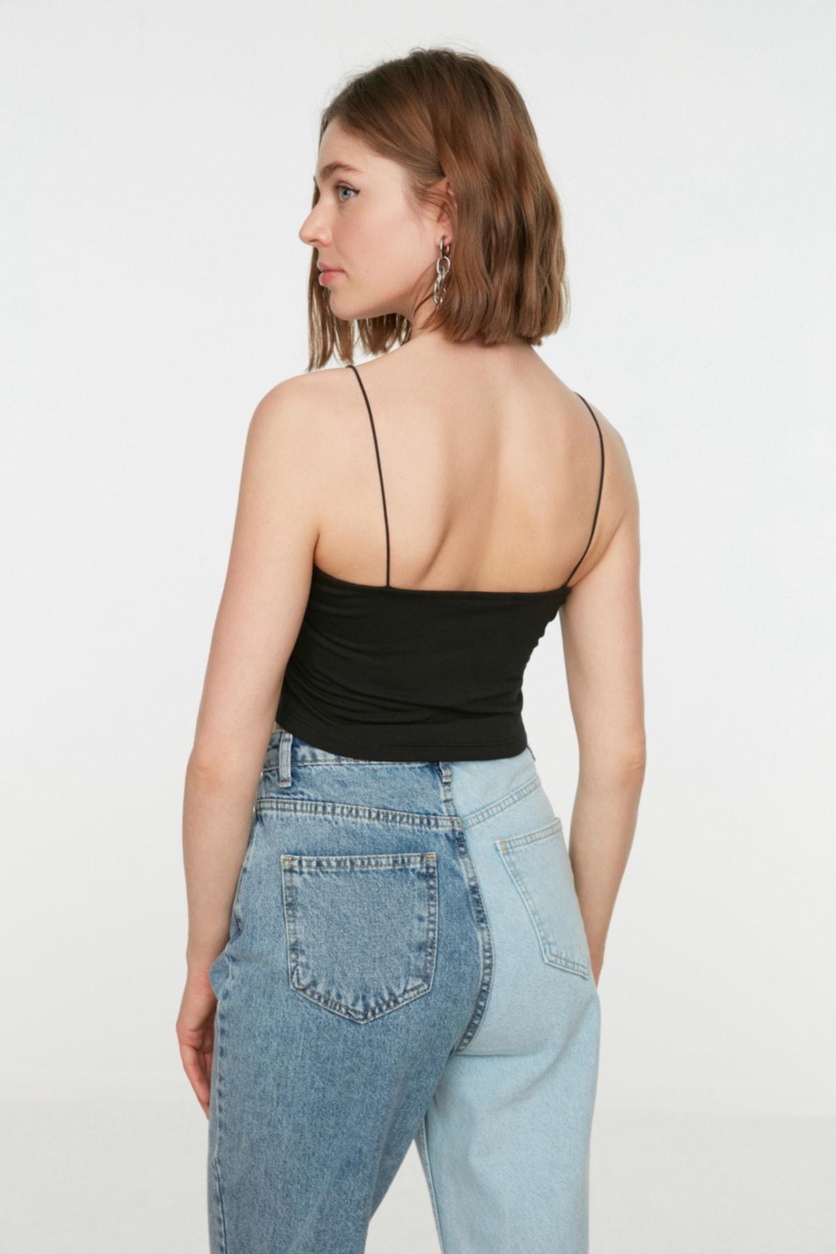Black Slim Scoop Neck Camisole, , large image number 4