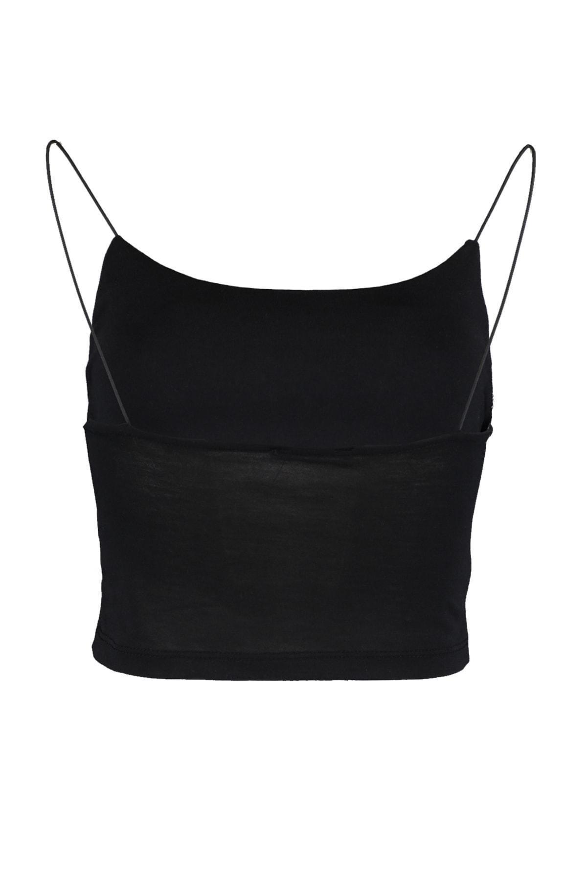 Black Slim Scoop Neck Camisole, , large image number 6