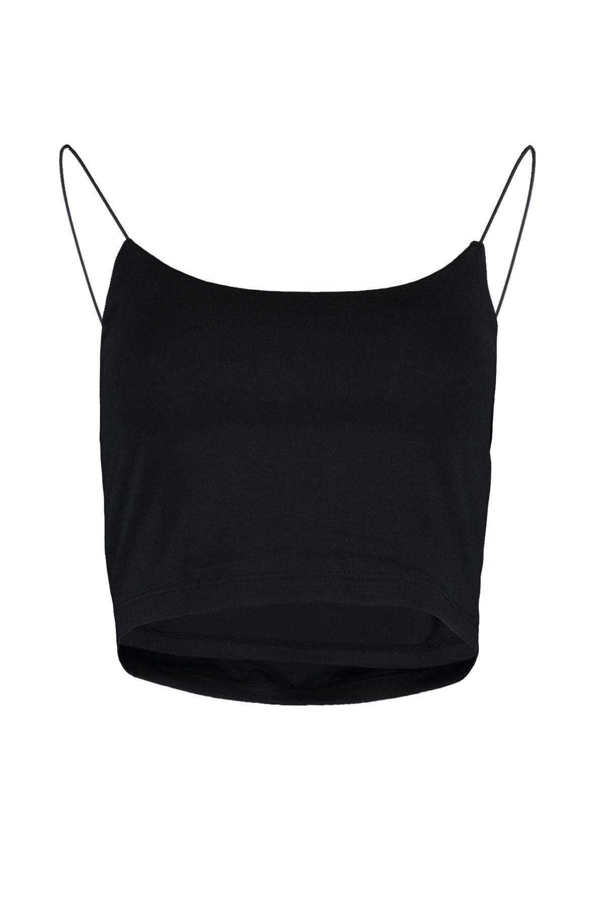 Black Slim Scoop Neck Camisole, , large image number 7