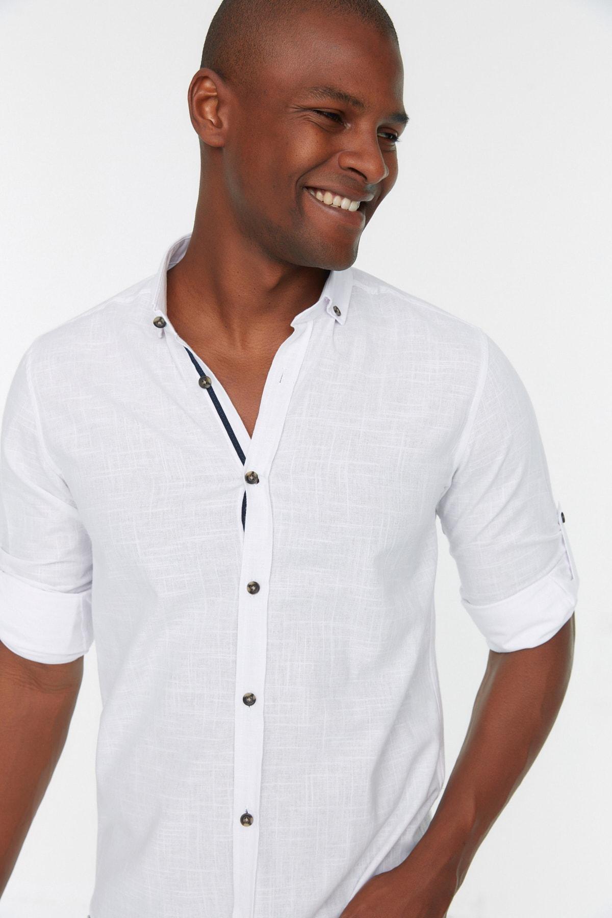 White Slim Shirt, , large image number 1