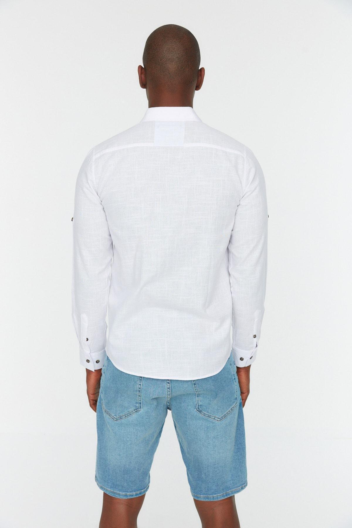 White Slim Shirt, , large image number 4