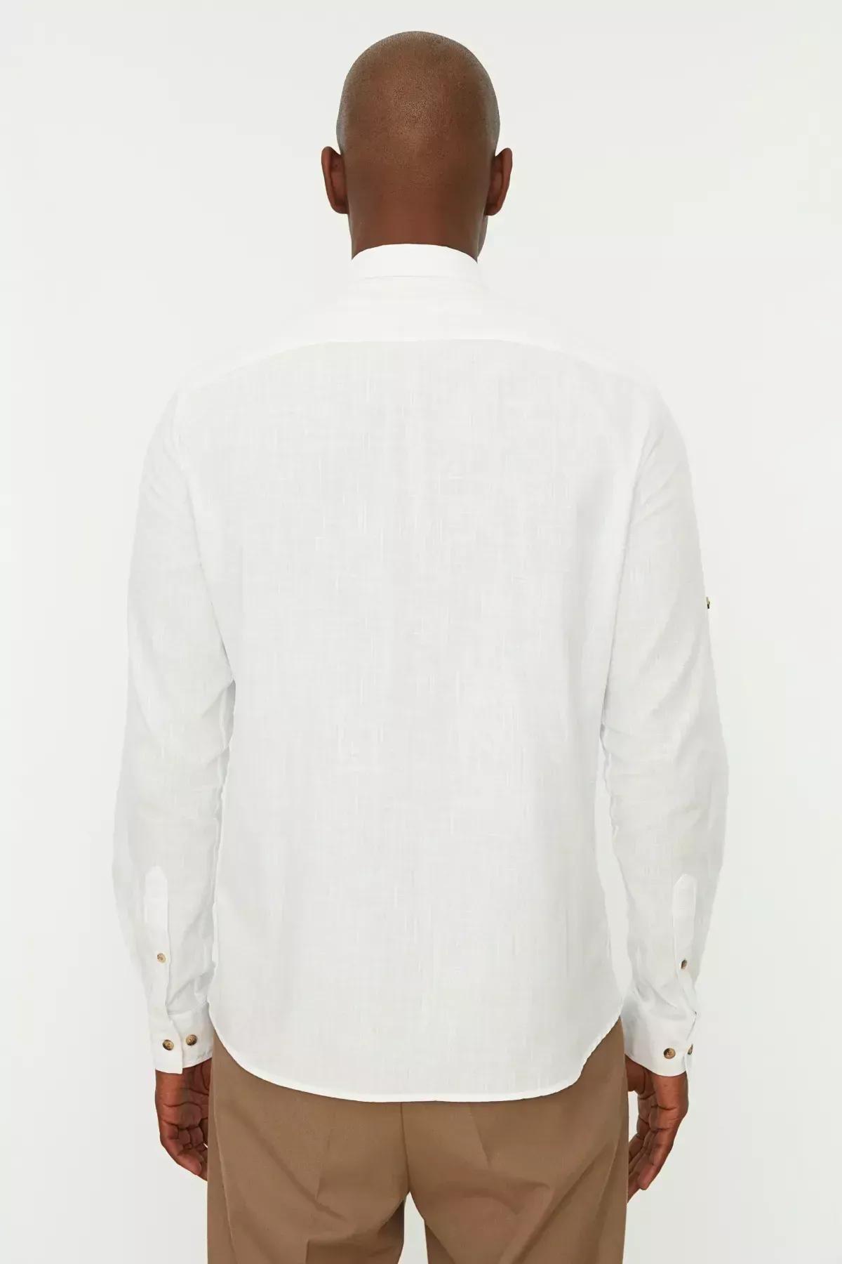 White Slim Shirt, White, large image number 5