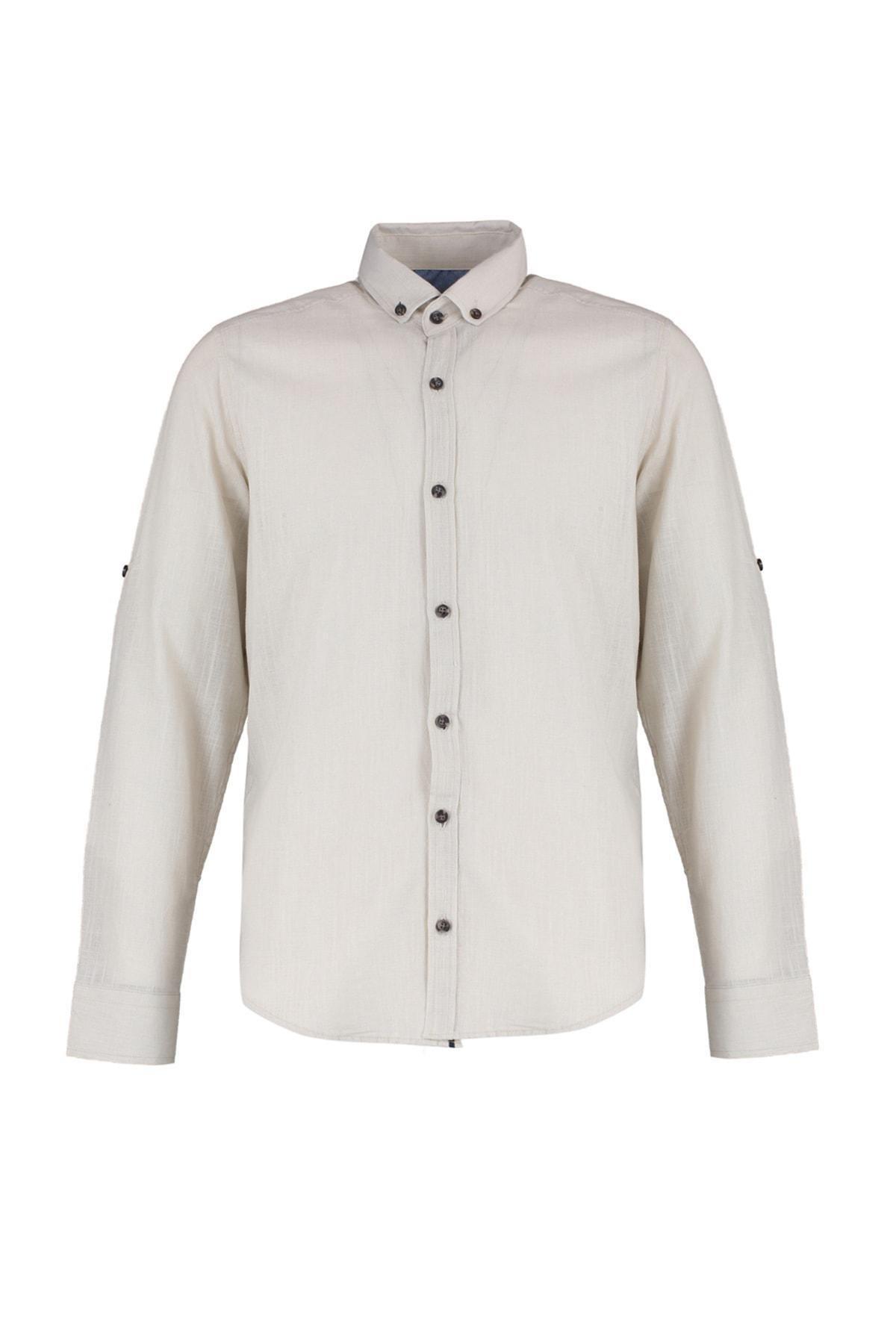 Grey Button Placket Slim Shirt, , large image number 11