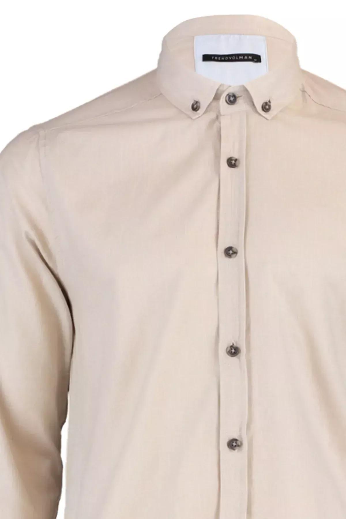 Grey Button Placket Slim Shirt, Gray, large image number 11