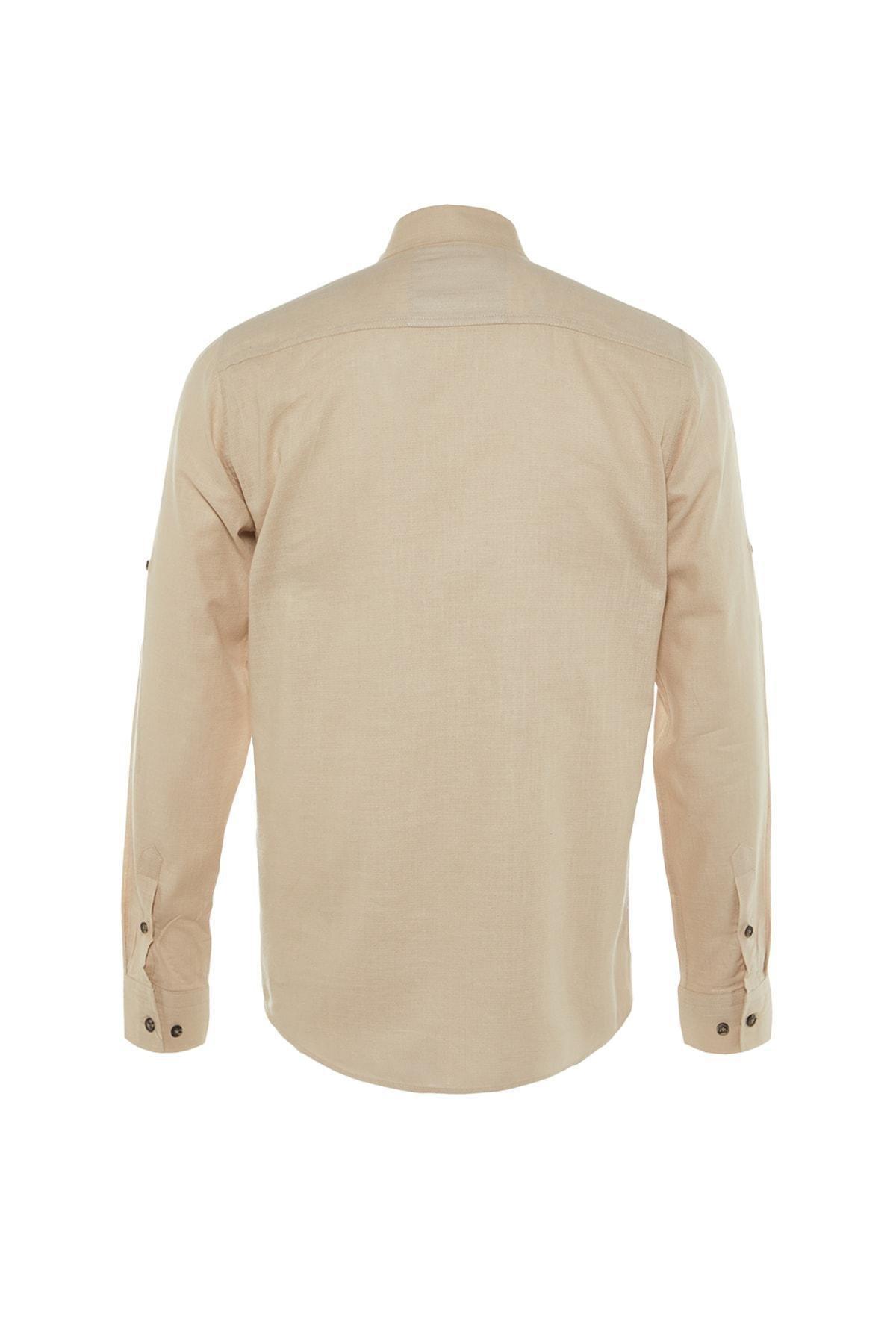 Grey Button Placket Slim Shirt, , large image number 12