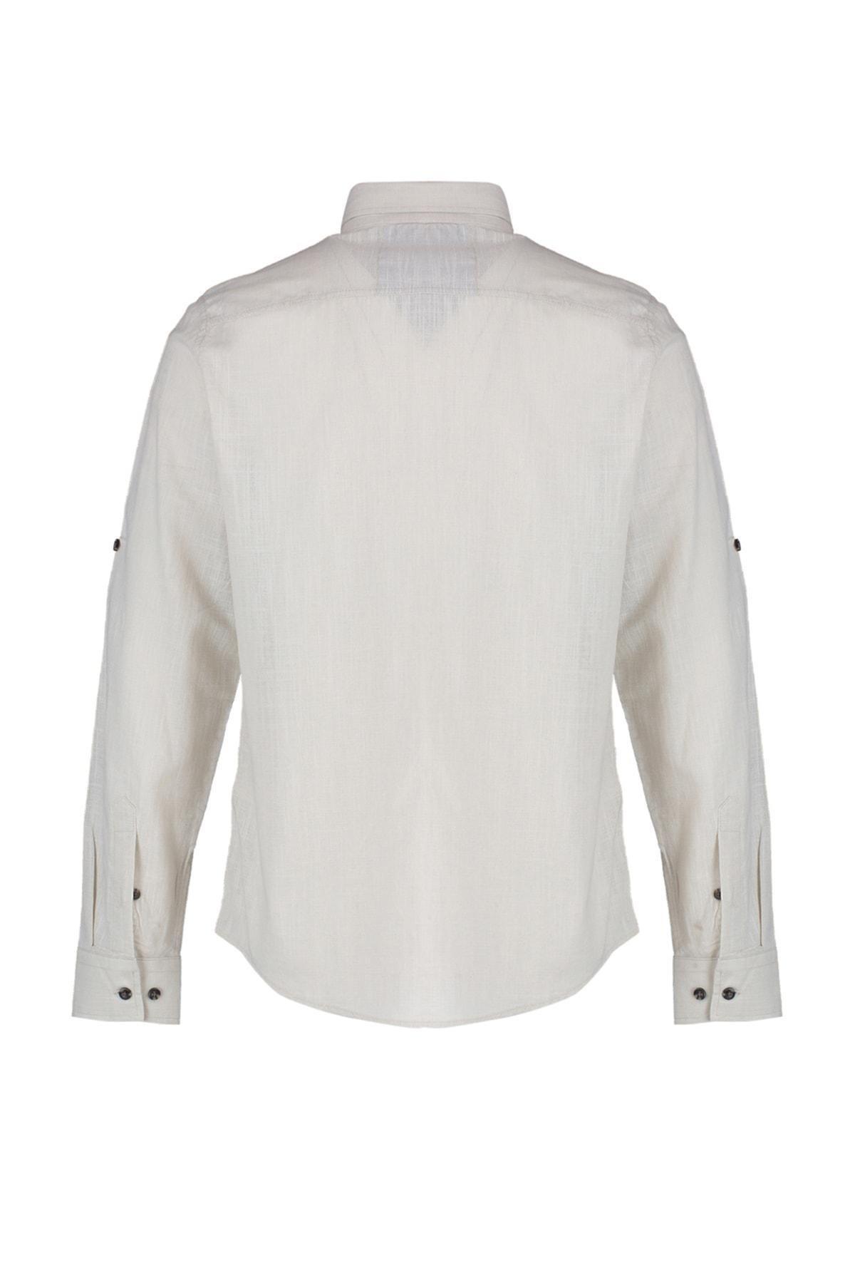 Grey Button Placket Slim Shirt, Gray, large image number 13