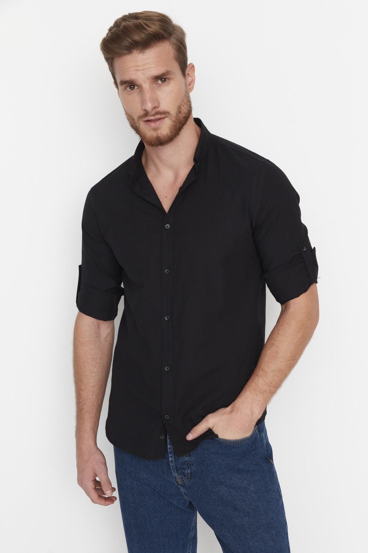 Black Slim Shirt, , large image number 0